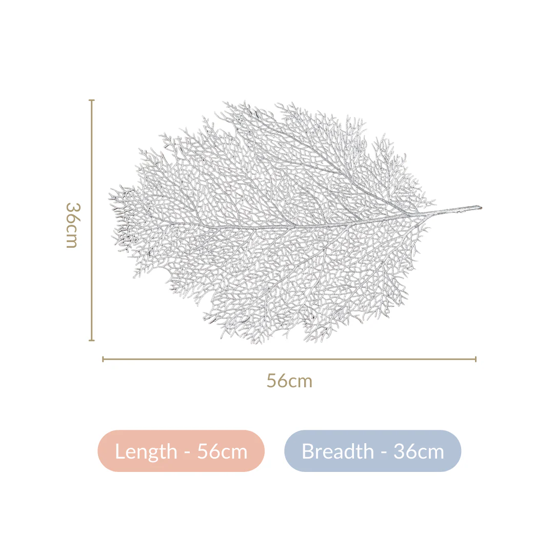 Leaf Shaped Silver Table Mat Set Of 6 - Image 7