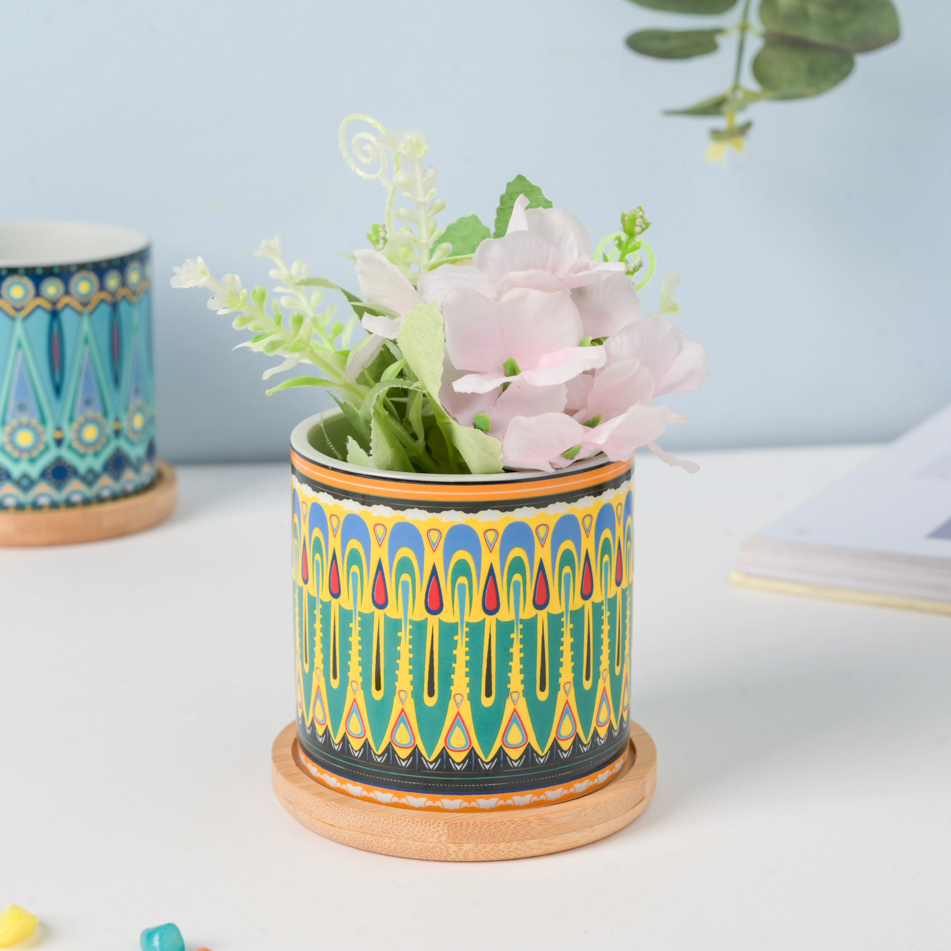Leafy Luxe Indoor Planter With Coaster Set Of 4 - Image 3