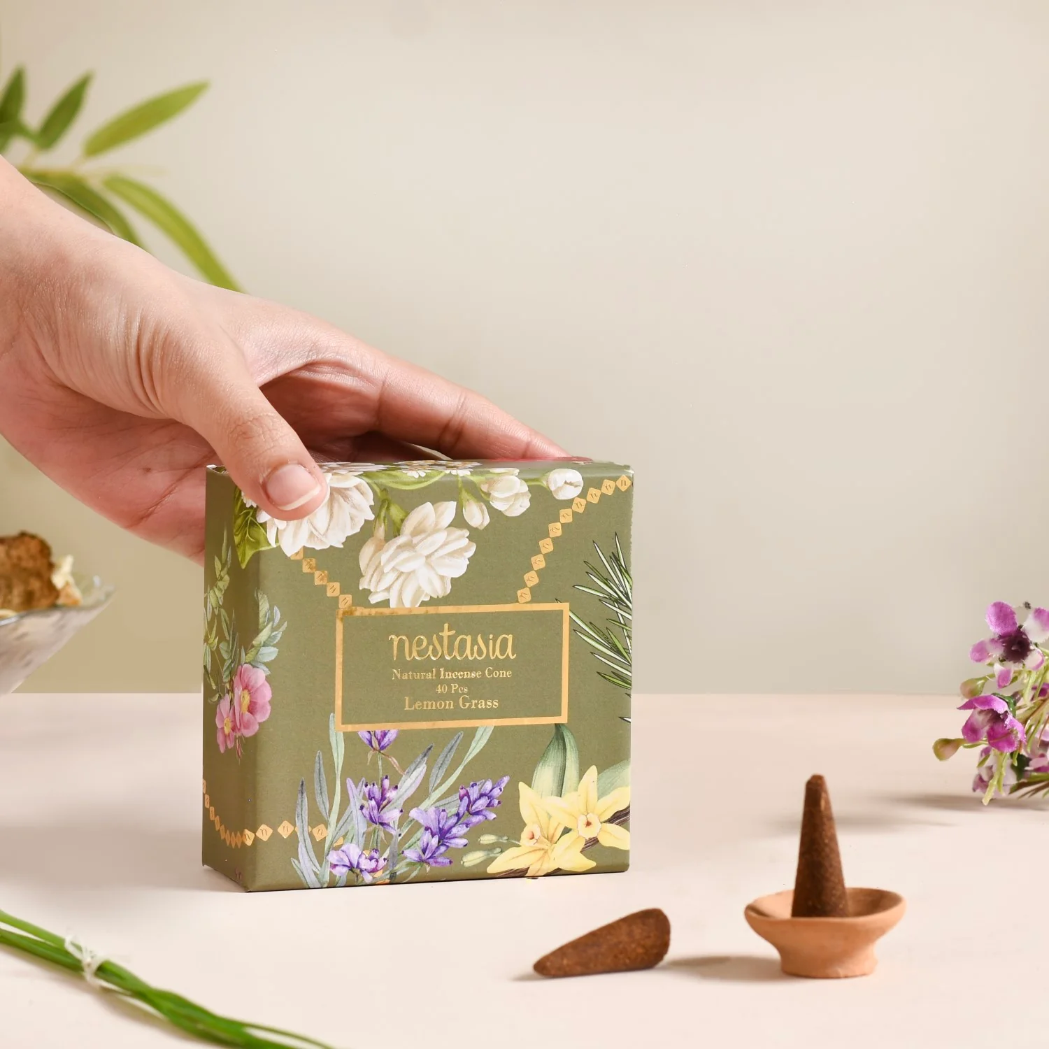 Lemongrass Aromatic Incense Cones Pack Of 40 - Image 4