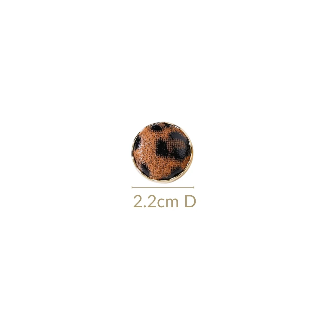 Leopard Print Studs Gold - Image 3