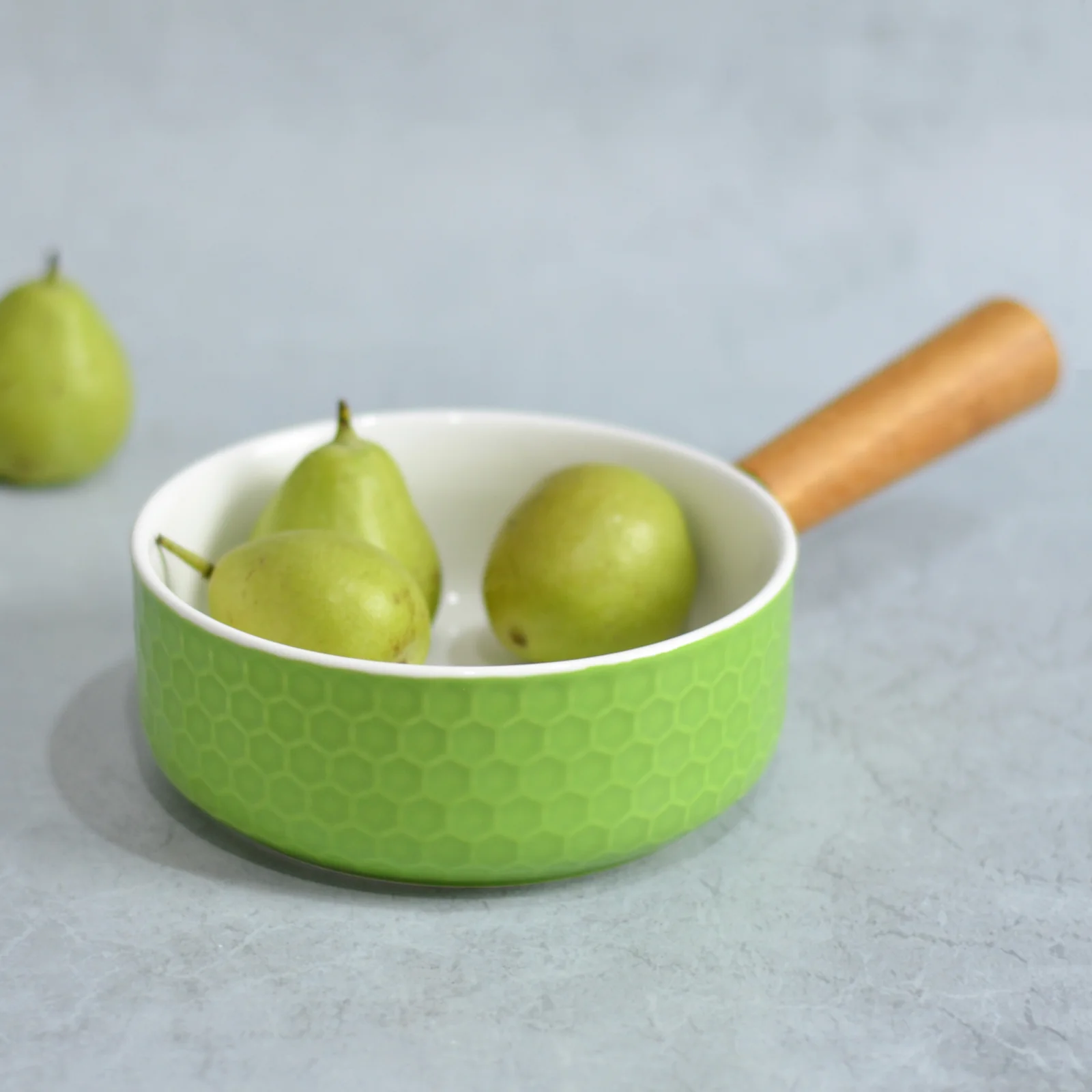 Light Green Bowl with Handle - Image 6