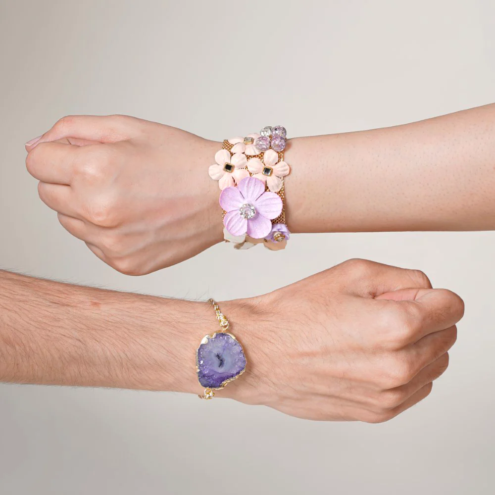 Lilac Flowers And Agate Raksha Bandhan Gift Set Of 3 - Image 2