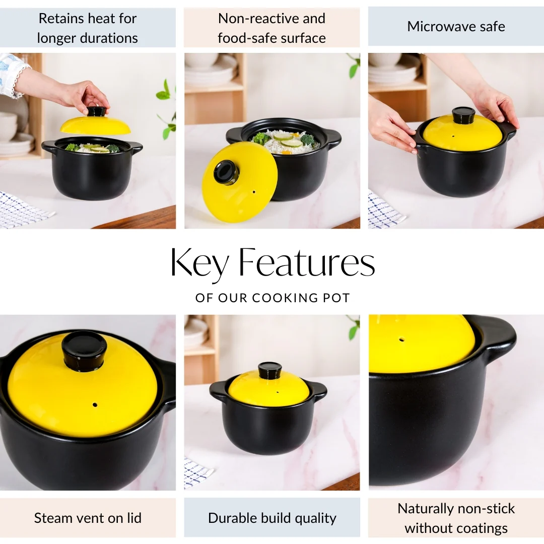 Limonelle Ceramic Flame Safe Tureen Cooking Pot 1700ml - Image 4