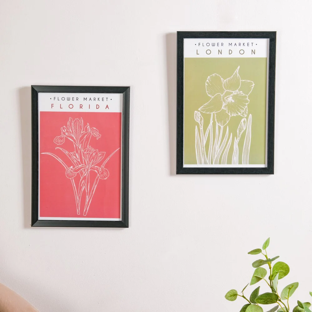 Line Art Flower Framed Poster Set Of 2 13x9 Inch - Image 6
