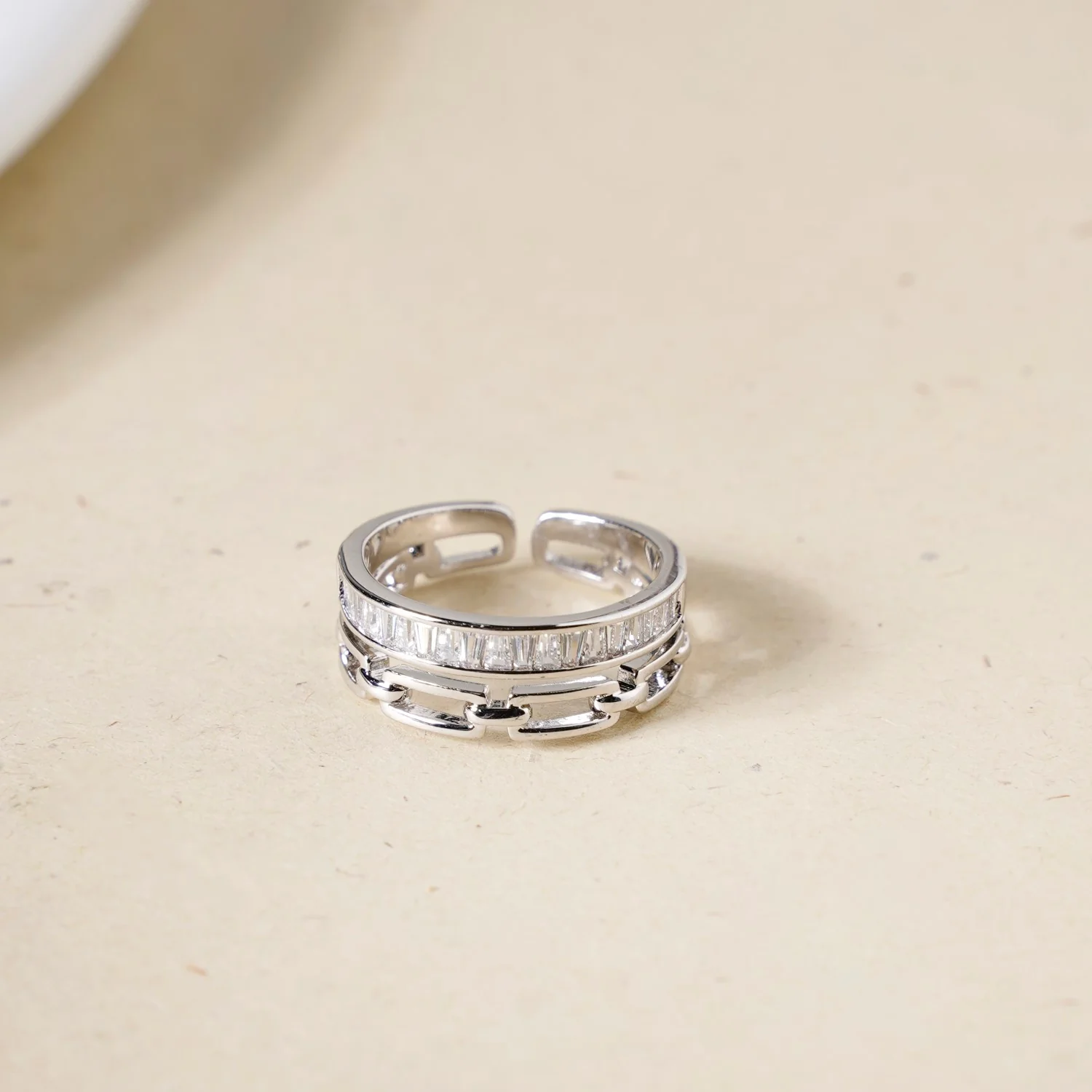 Linked With Love Duo Band Silver Ring