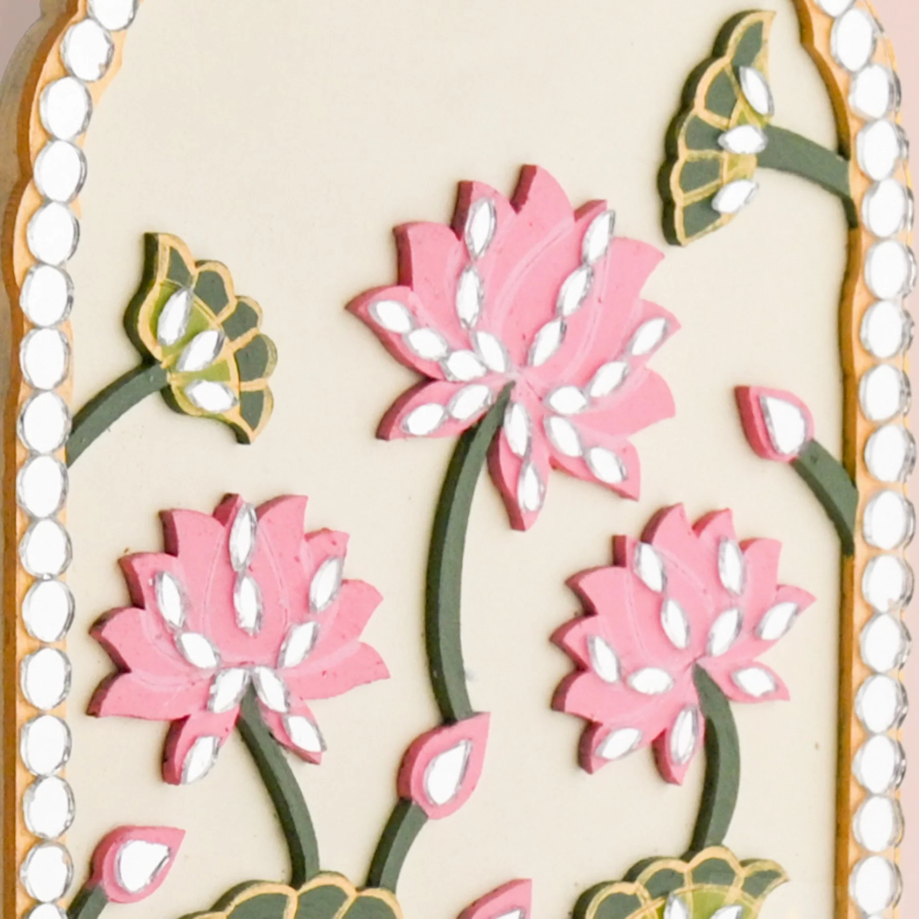 Lippan Wall Tealight Candle Holder With Mirror Work Set Of 2 - Image 6