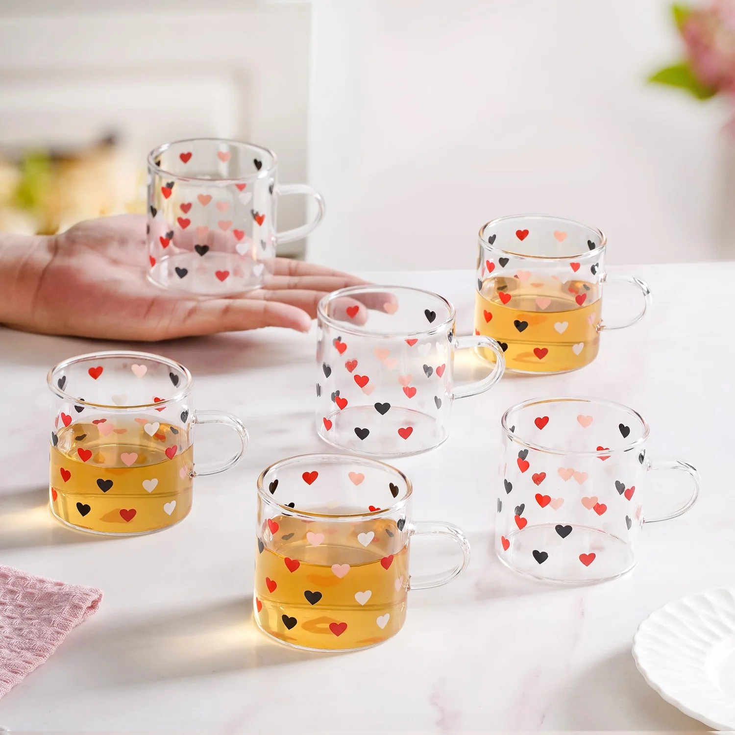 Little Hearts Cup Set Of 6 120ml - Image 2