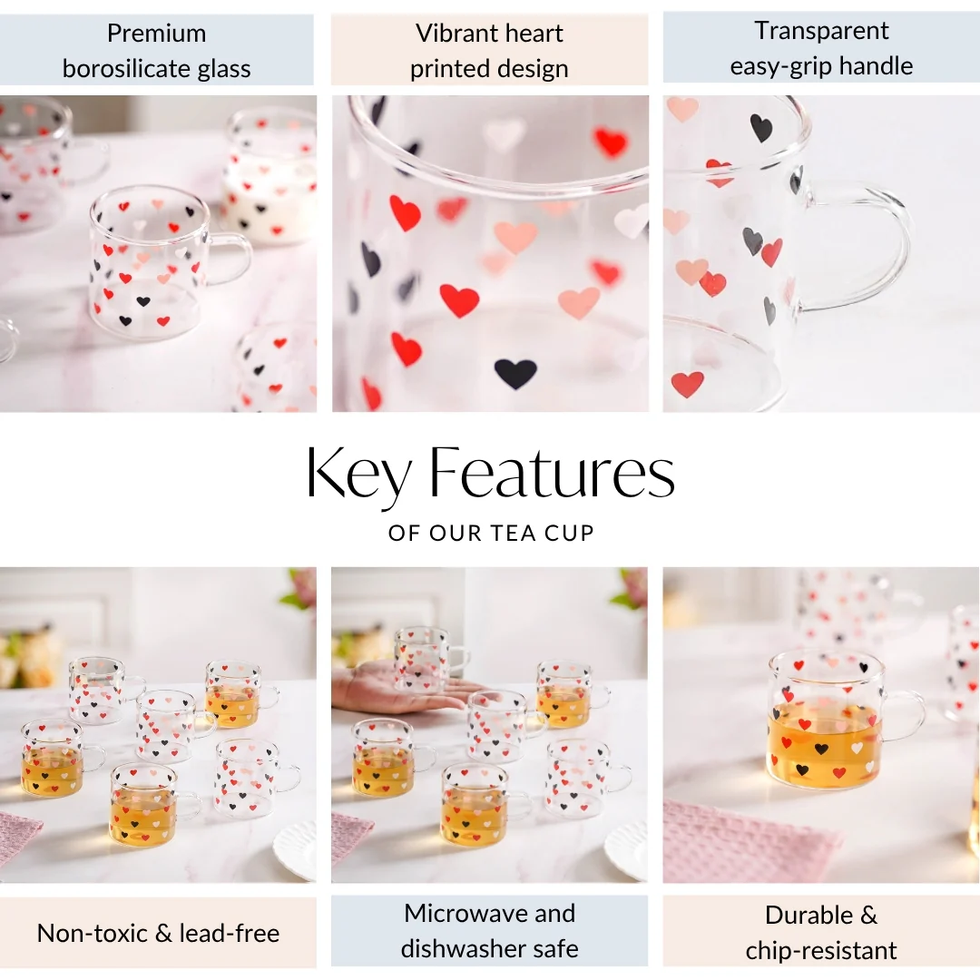 Little Hearts Cup Set Of 6 120ml - Image 4
