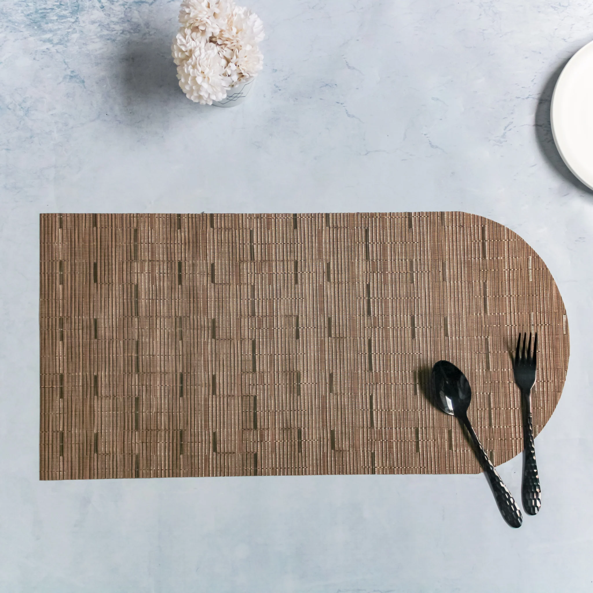 Long Center Table Placemat Brown - Image 6