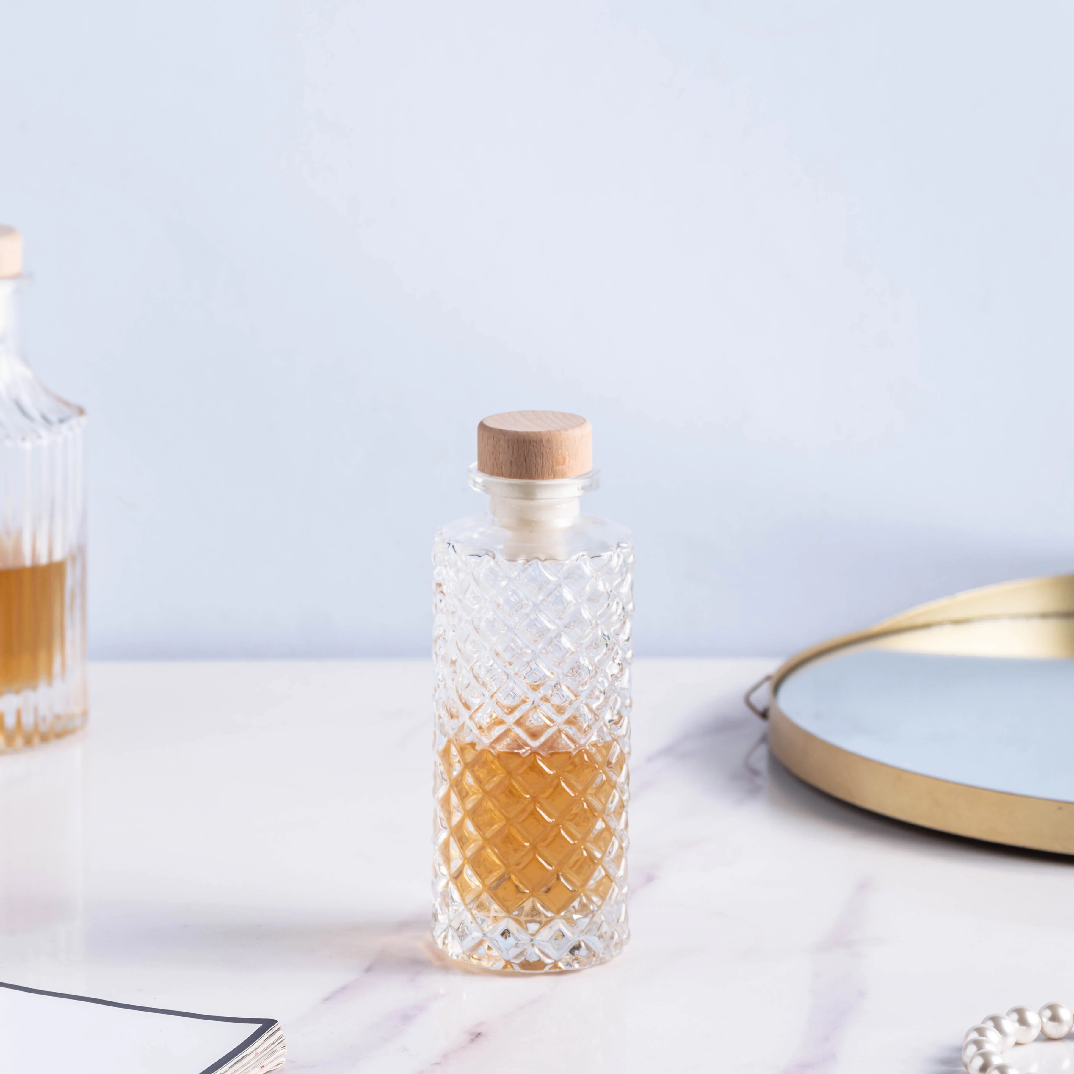 Long Rhombus Textured Decanter Bottle - Image 5