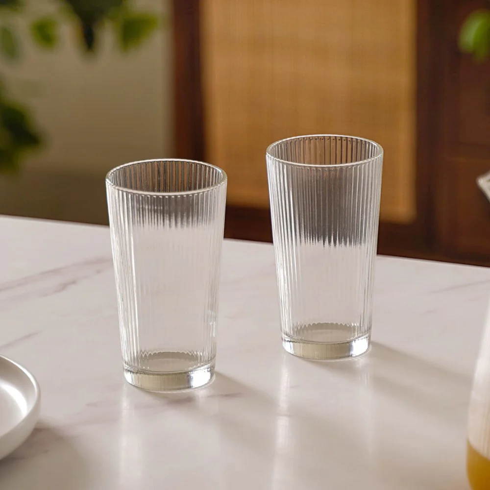 Long Striped Glassware Set of 2 - Image 4