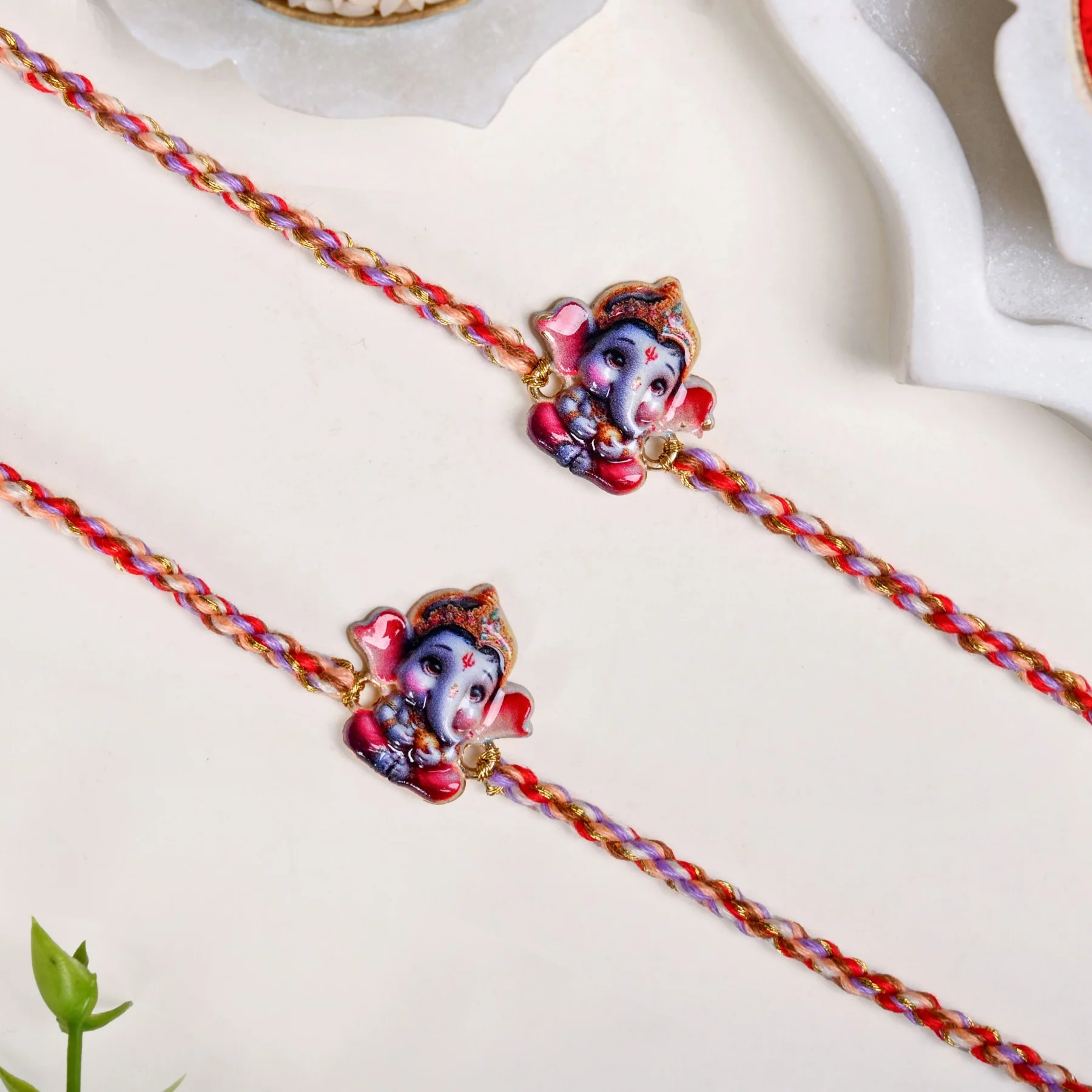 Lord Ganesha Set Of 2 Rakhi - Image 7