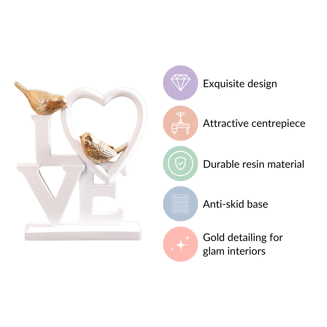 White Love Birds Showpiece - Image 8
