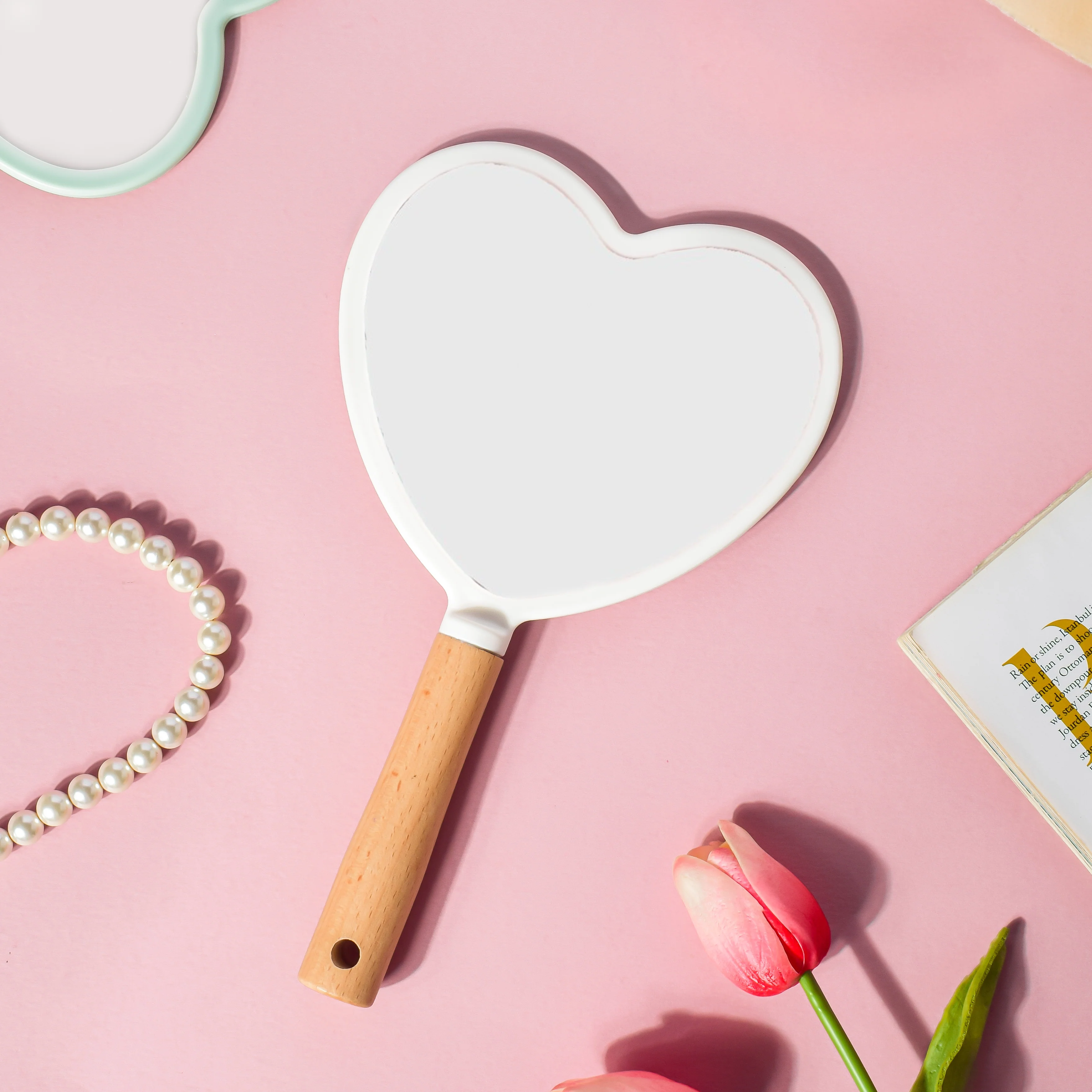 Love Heart Hand Mirror White - Image 8