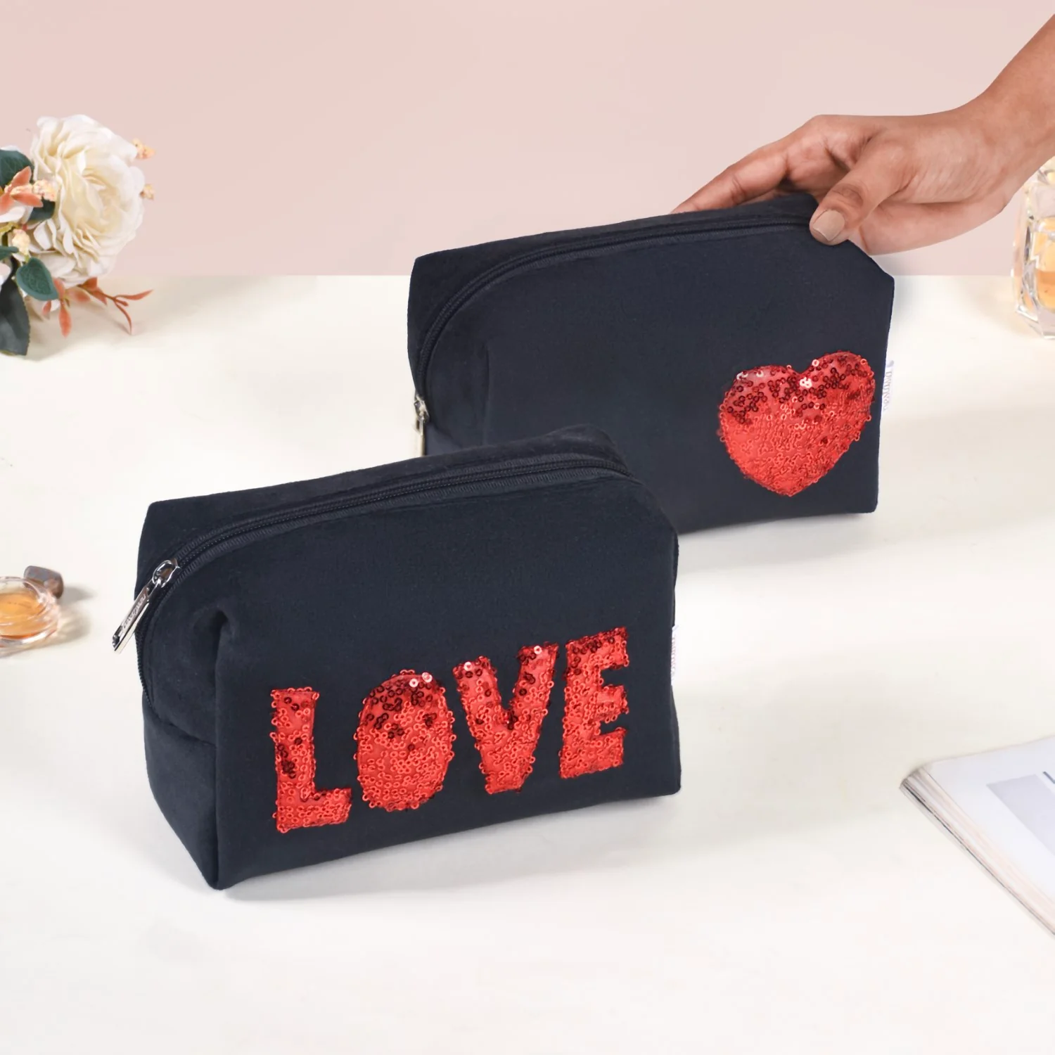 Love Makeup Pouch Set Of 2 - Image 2