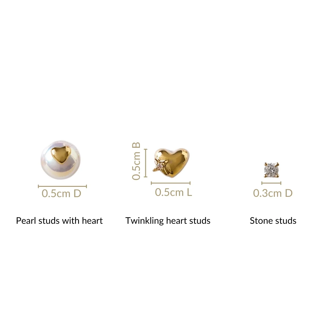 Love Sparkle Gold Trio Stud Set Of 3 - Image 3