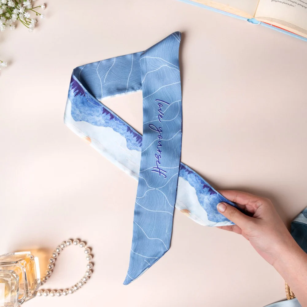 Love Yourself Satin Skinny Scarf Set Of 2 38 Inch - Image 12