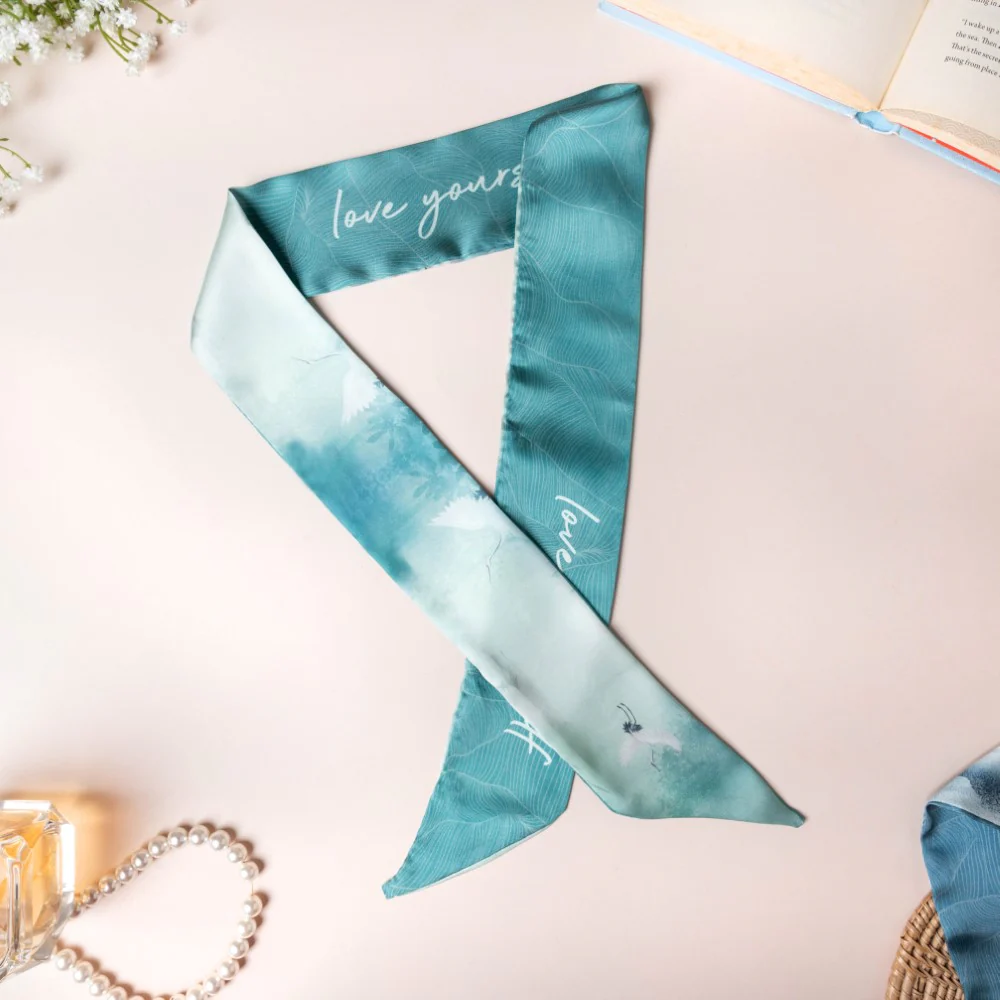 Love Yourself Satin Skinny Scarf Set Of 2 38 Inch - Image 19