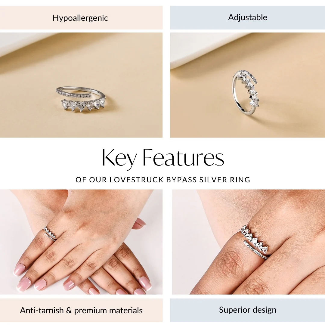 Lovestruck Bypass Silver Ring - Image 4