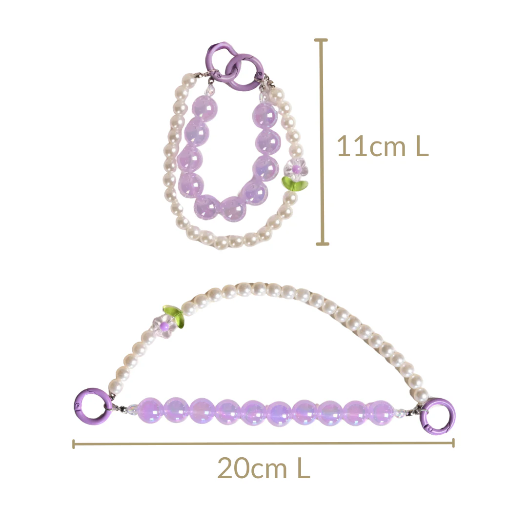 Lucky Lavender Pearl Beaded Keyring - Image 4