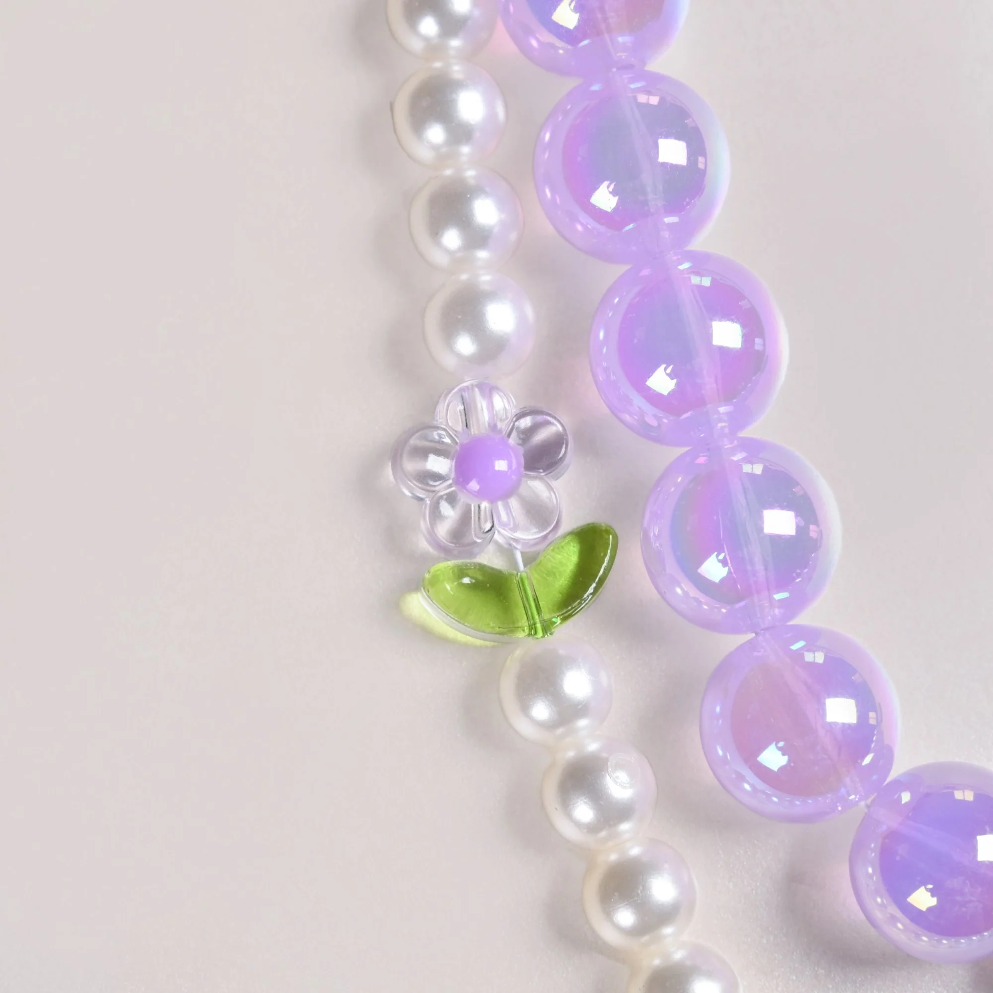 Lucky Lavender Pearl Beaded Keyring - Image 5