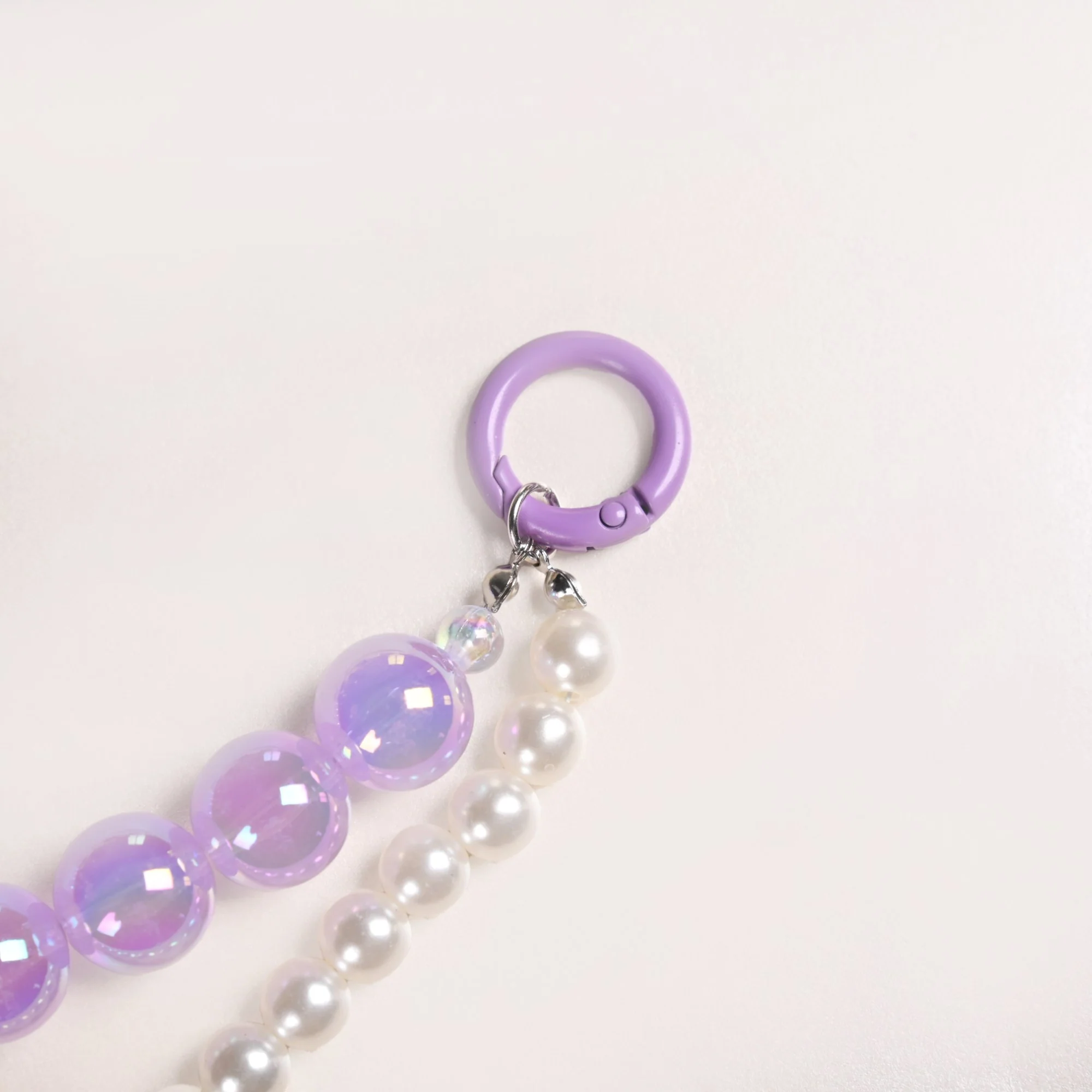 Lucky Lavender Pearl Beaded Keyring - Image 6
