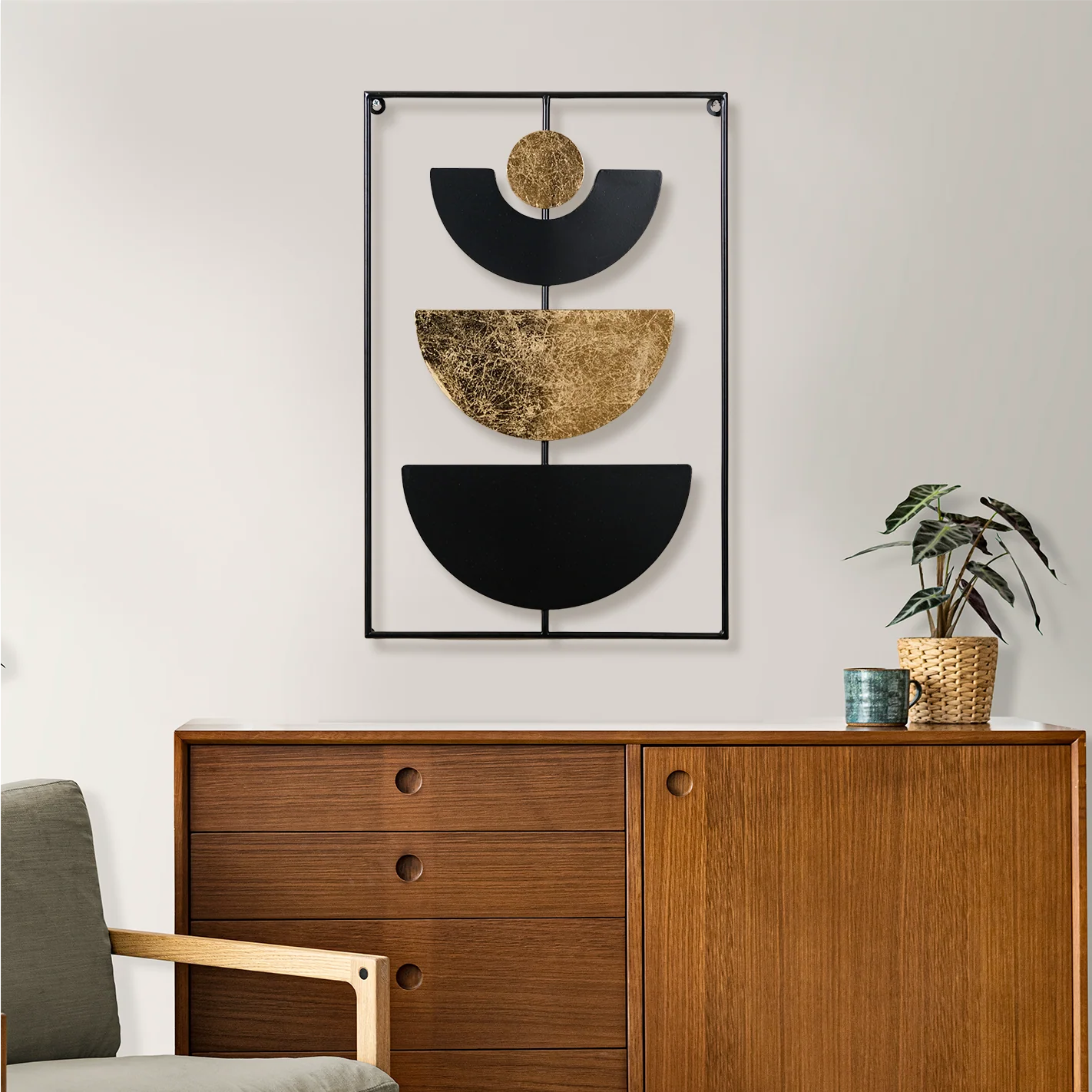 Lunar Cycle Gold Foil Concept Wall Art 23x15 Inch - Image 3