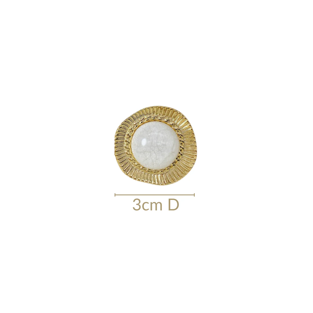 Lunar Glow Gold And White Studs - Image 3