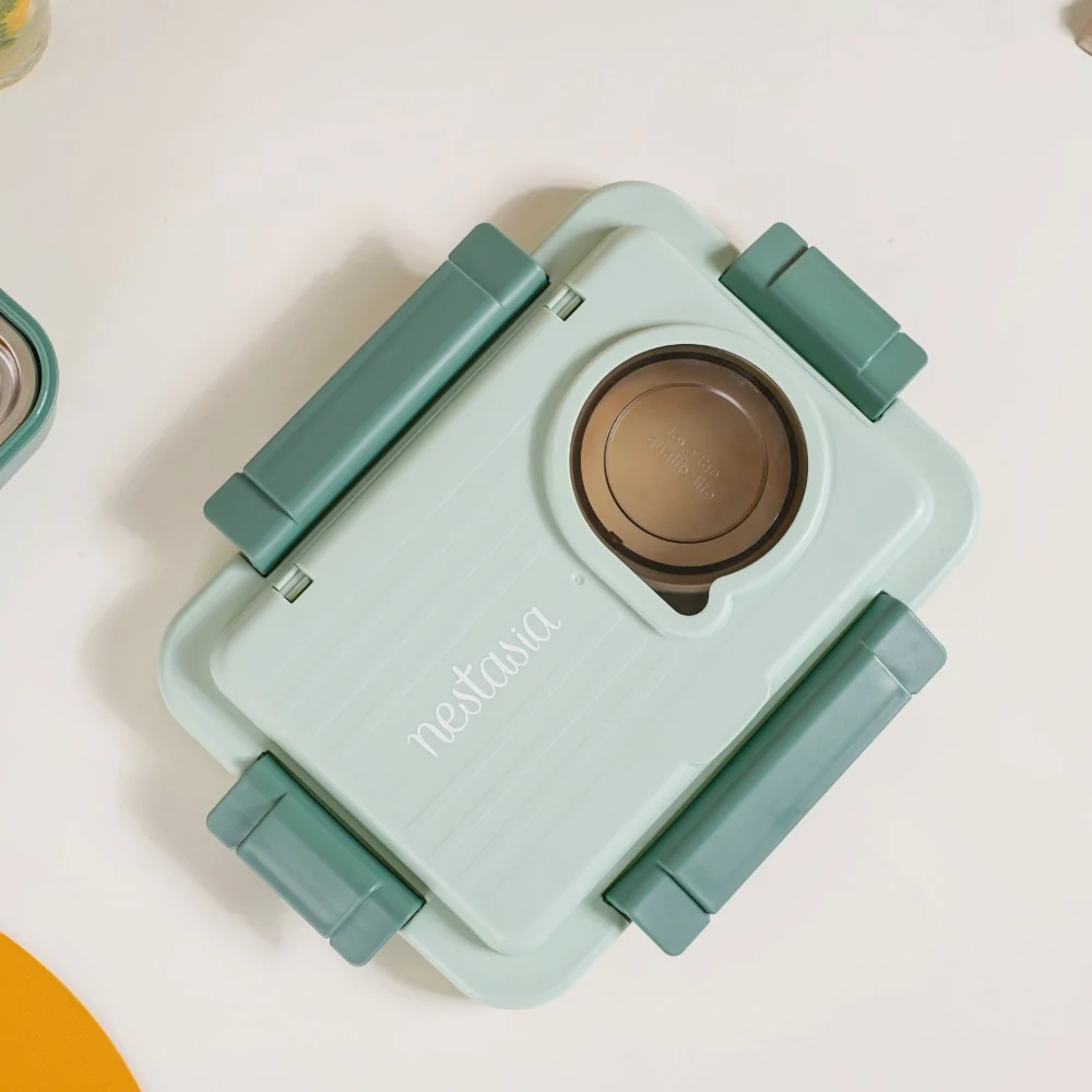 Lunch Box For Office Insulated 4 Compartment Green 1000ml - Image 19