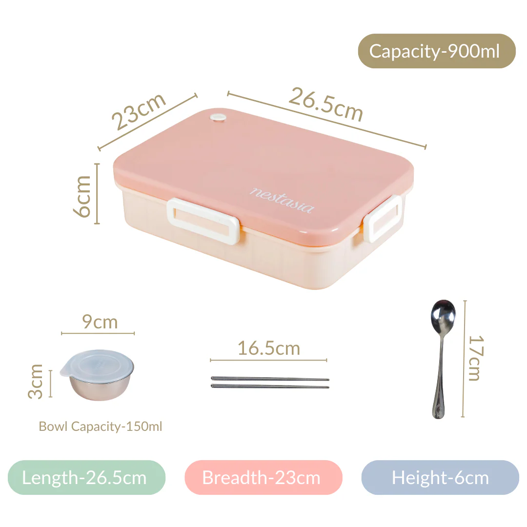 Lunch Box With 4 Compartments Pink 900ml - Image 10