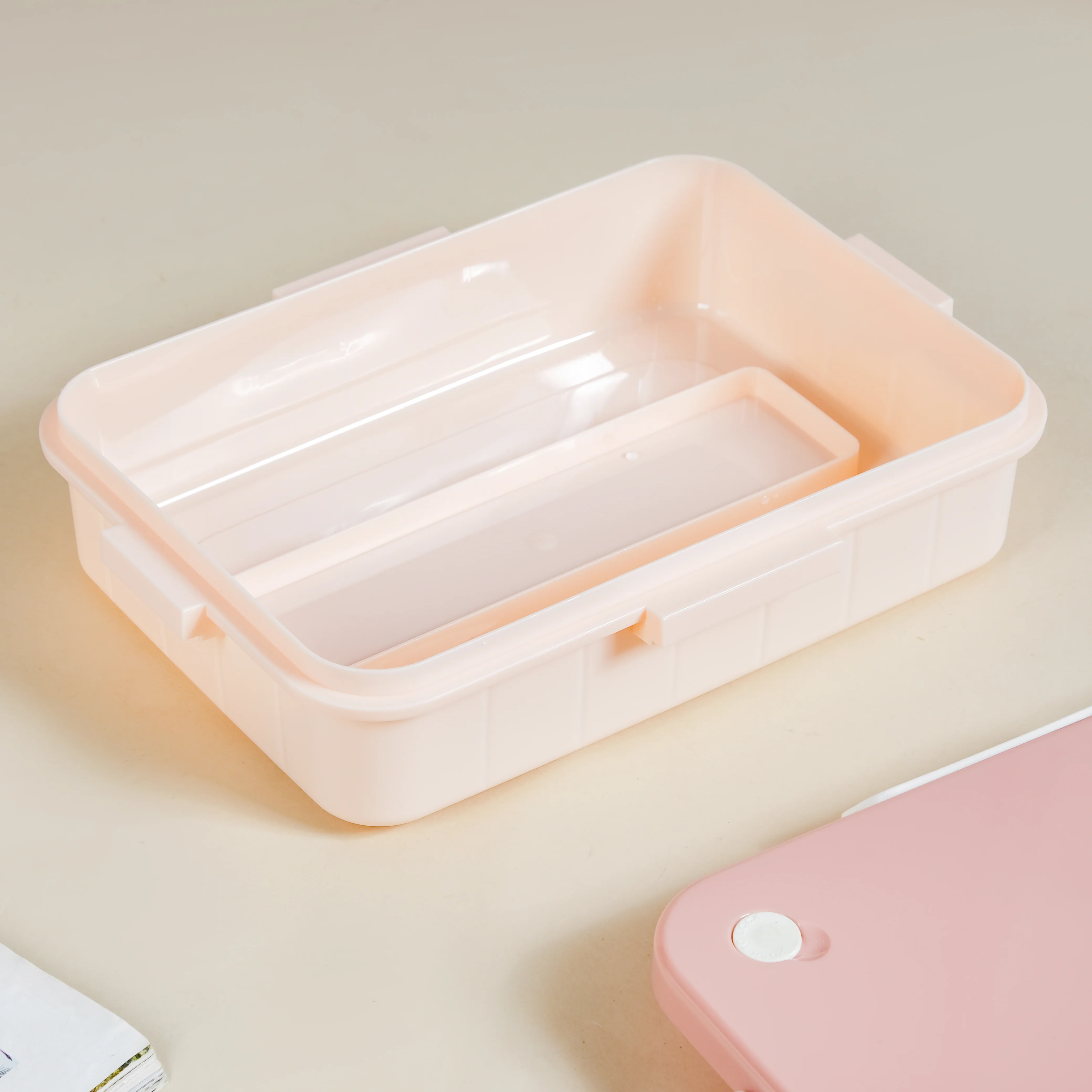Lunch Box With 4 Compartments Pink 900ml - Image 12