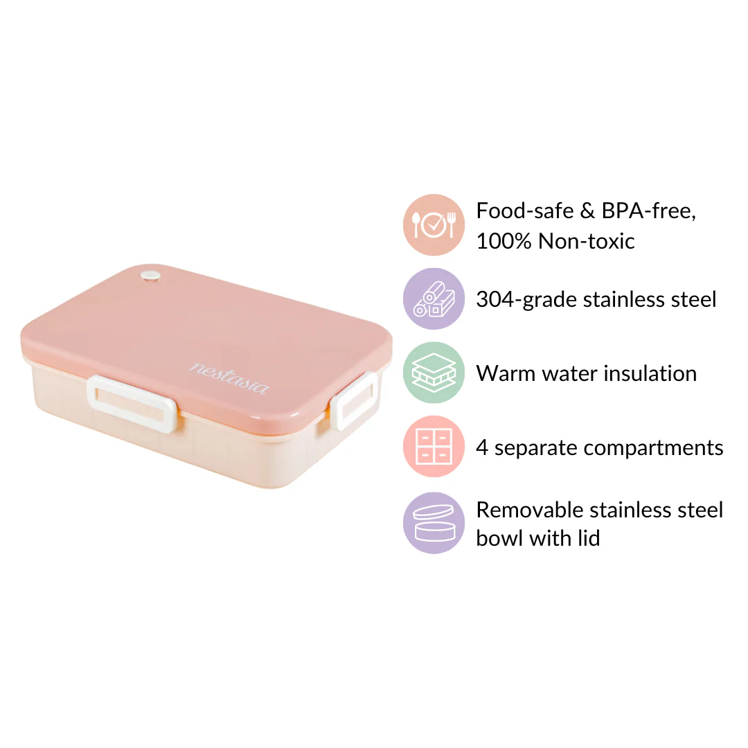 Lunch Box With 4 Compartments Pink 900ml - Image 7
