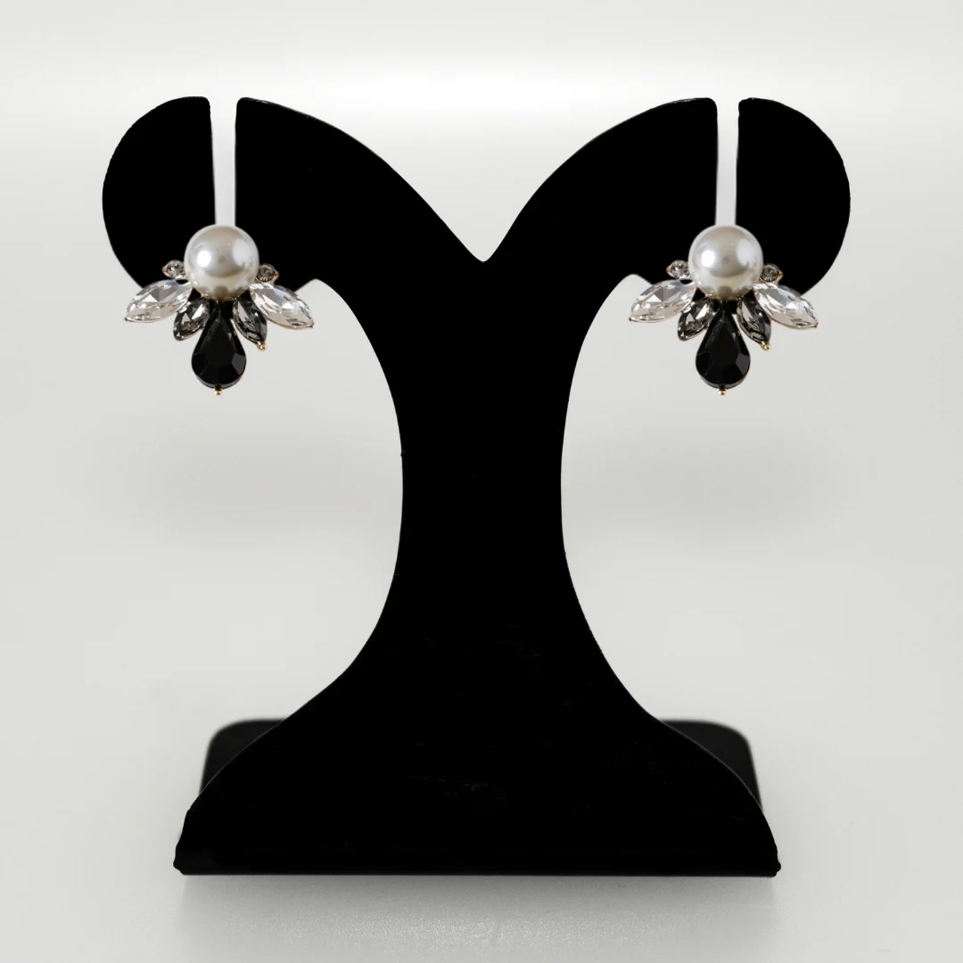 Lustrous Grey Pearl And Gemstone Studs - Image 6