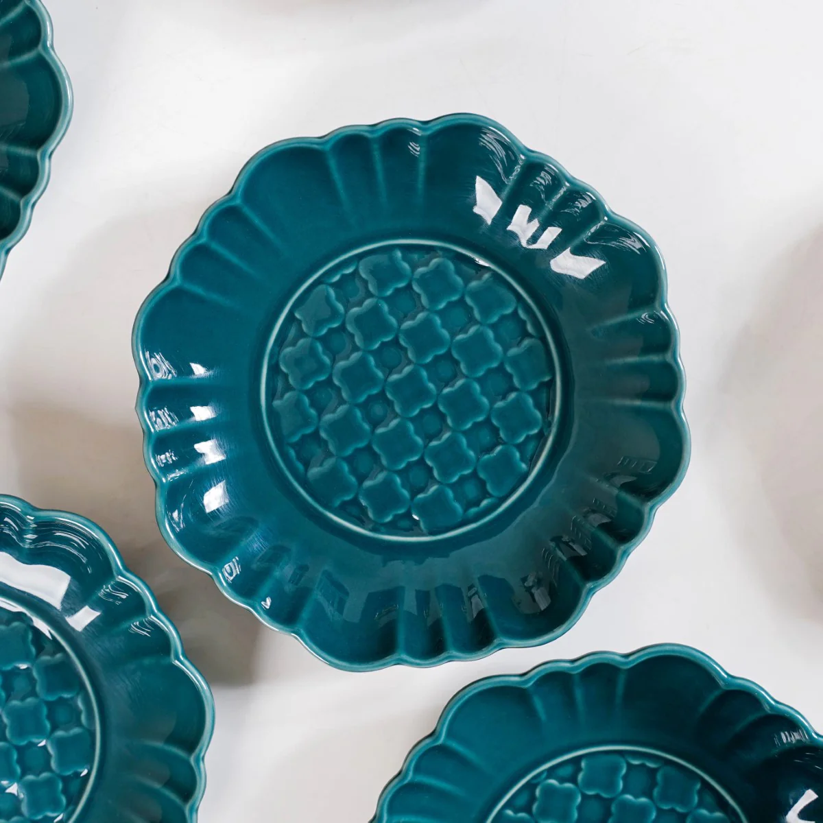 Luxe Ceramic Dessert Plate Green Set Of 4 6 Inch - Image 9