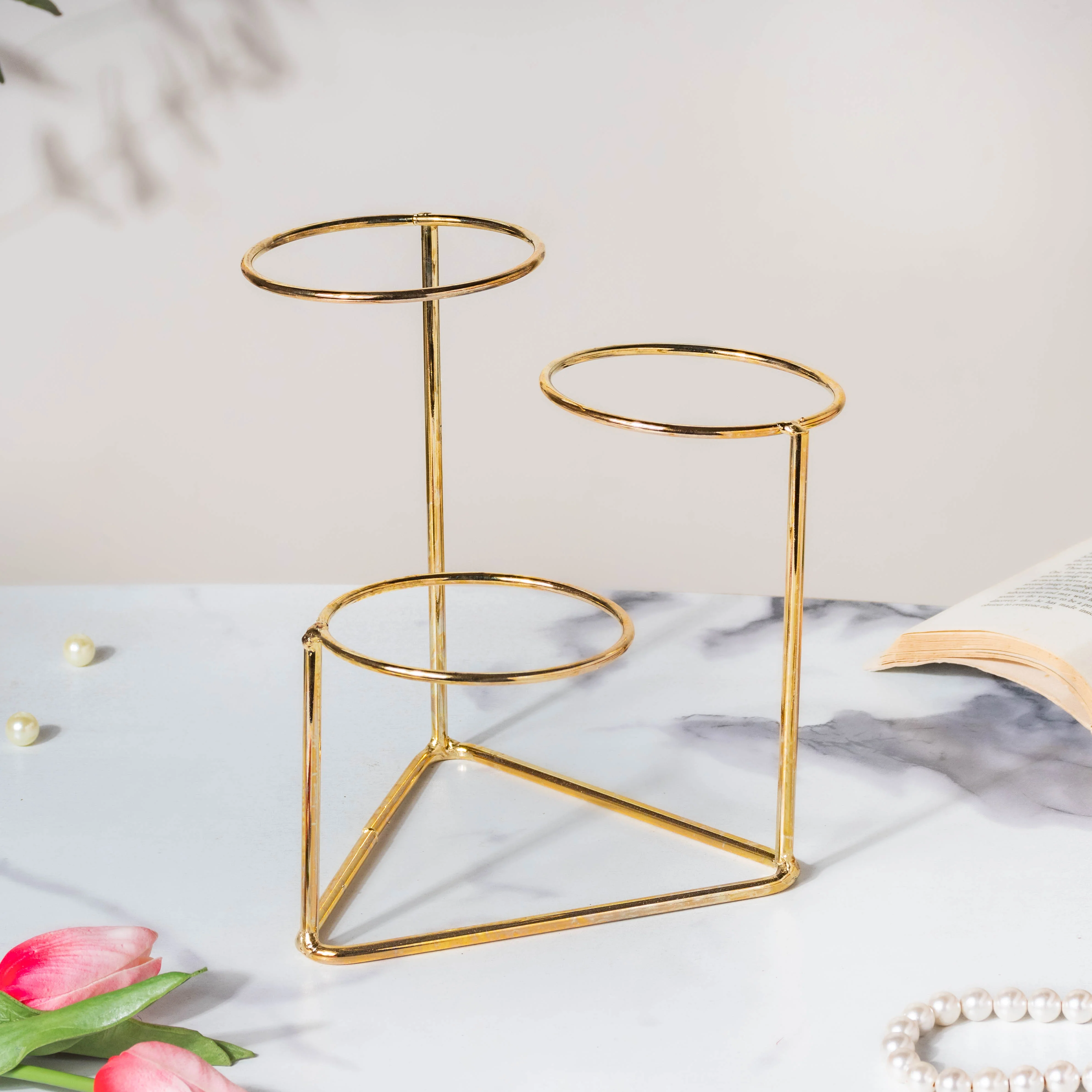 Luxe Ceramic Planter Set of 3 With Stand Pink - Image 5