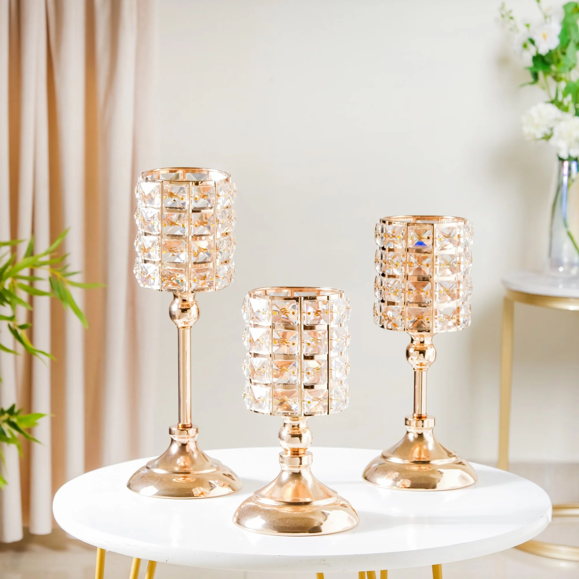 Luxe Crystal Votive Candle Stand Set Of 3 - Image 2