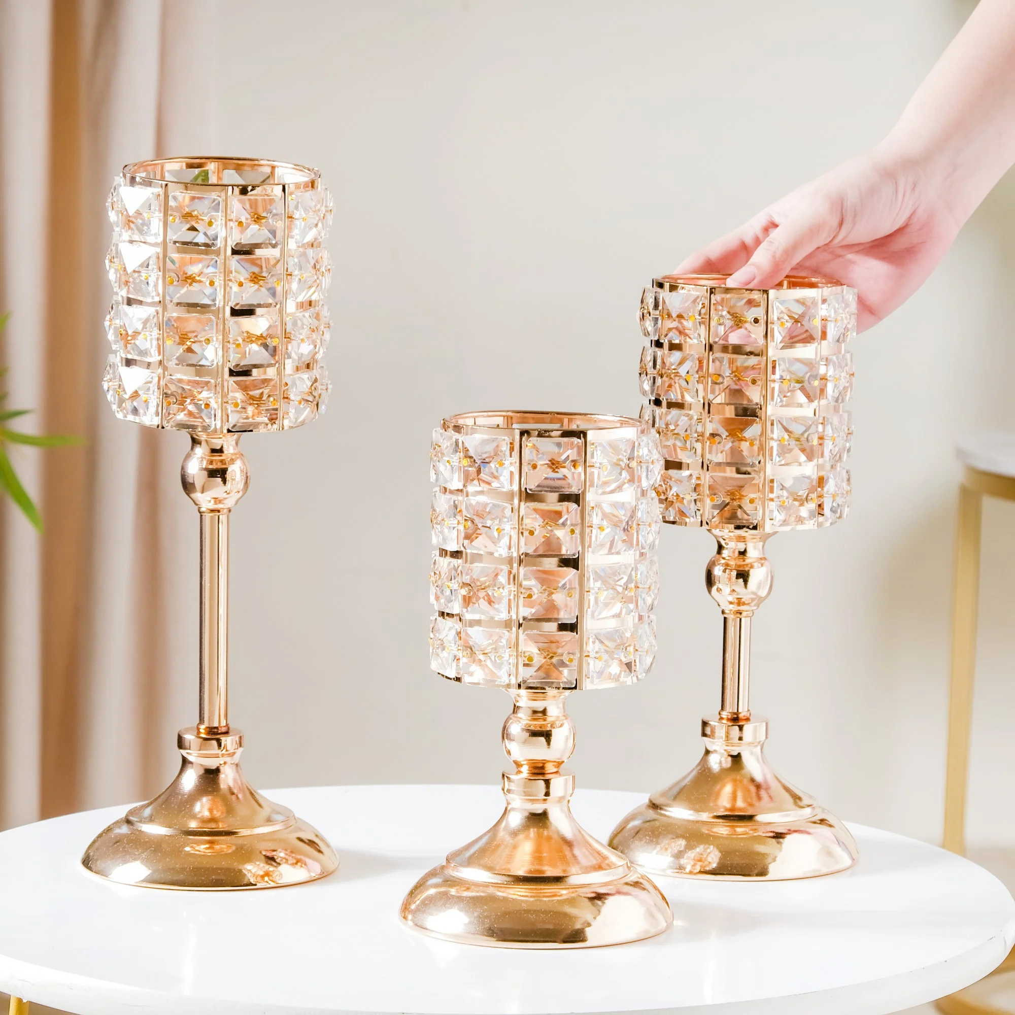 Luxe Crystal Votive Candle Stand Set Of 3 - Image 3