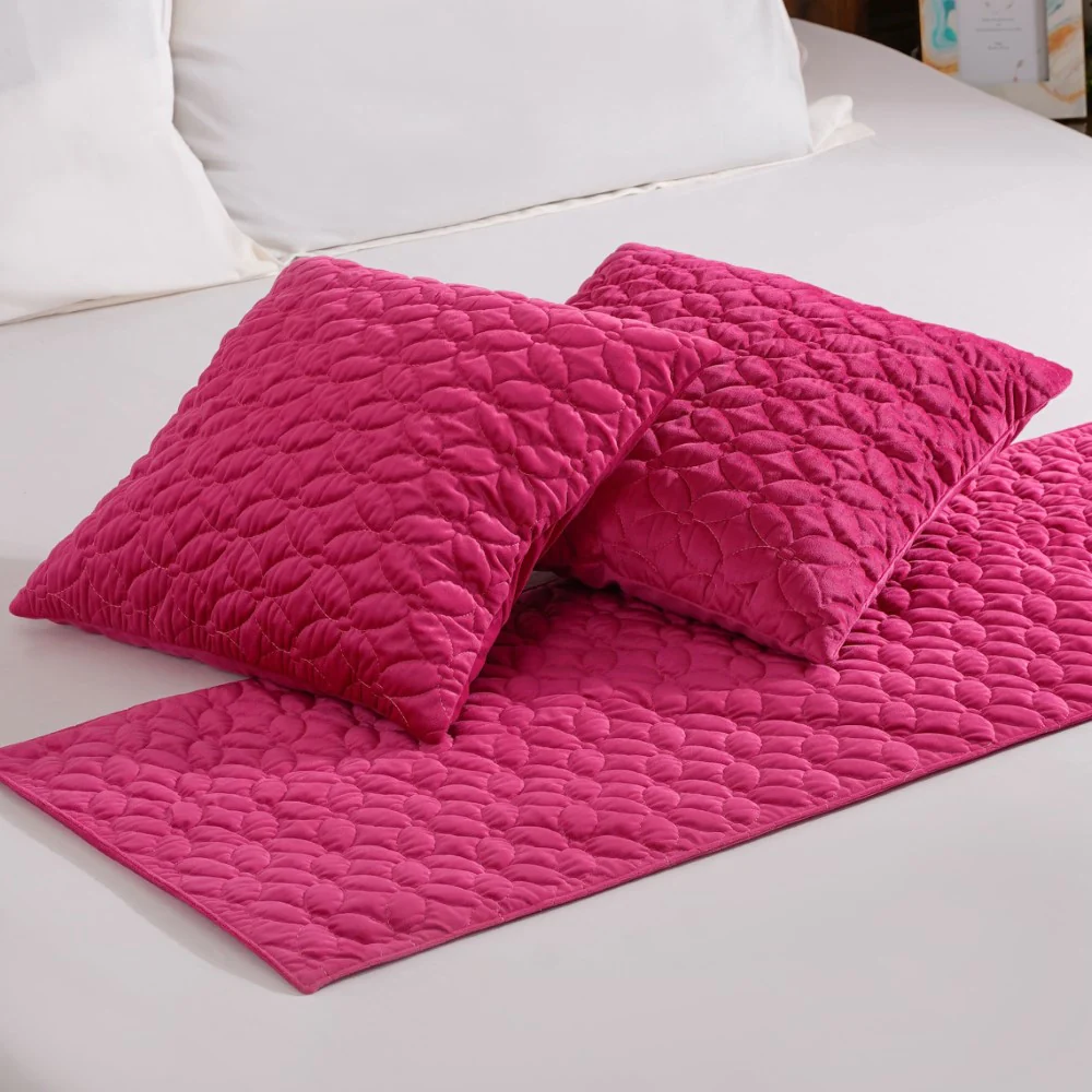Luxe Cushion Cover & Runner Set Of 3 Magenta - Image 6