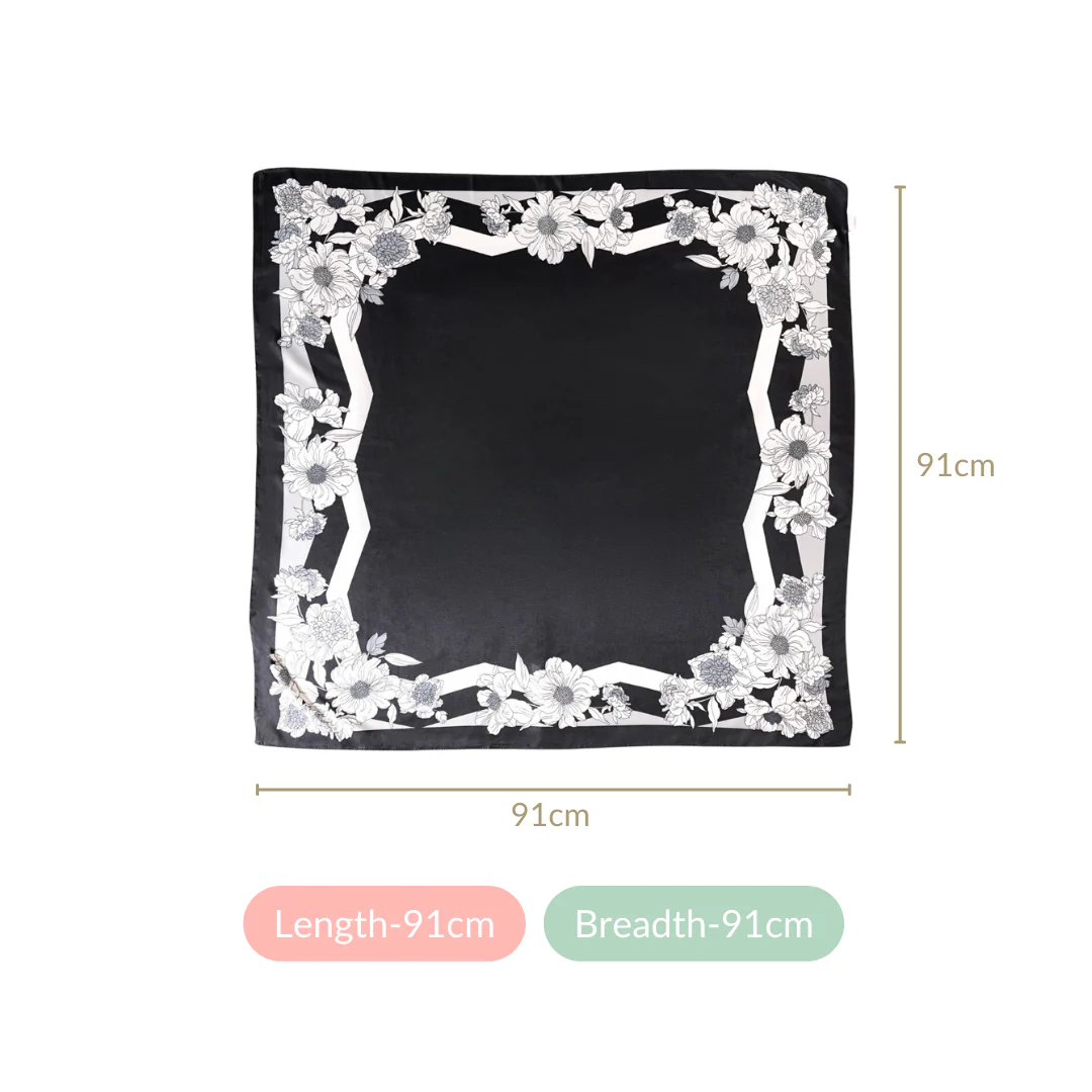 Luxe Floral Square Scarf - Image 4