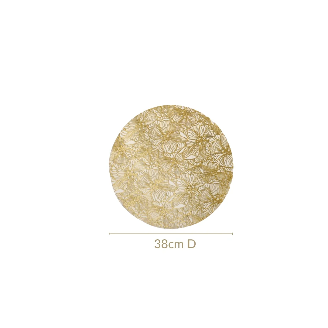 Luxe Floral Table Mat Metallic Gold Set Of 6 - Image 4