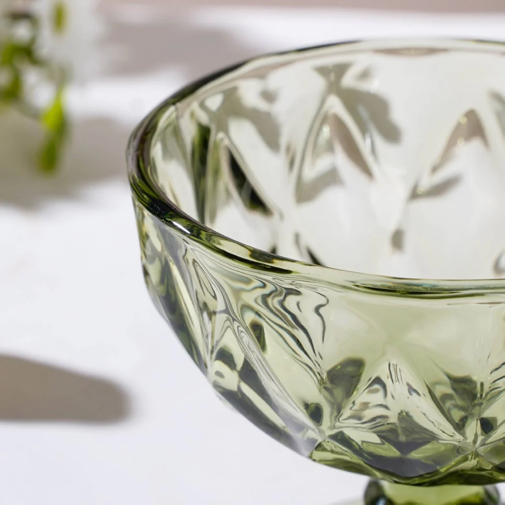 Luxe Glass Dessert Bowl Green Set Of 6 300 ml - Image 5