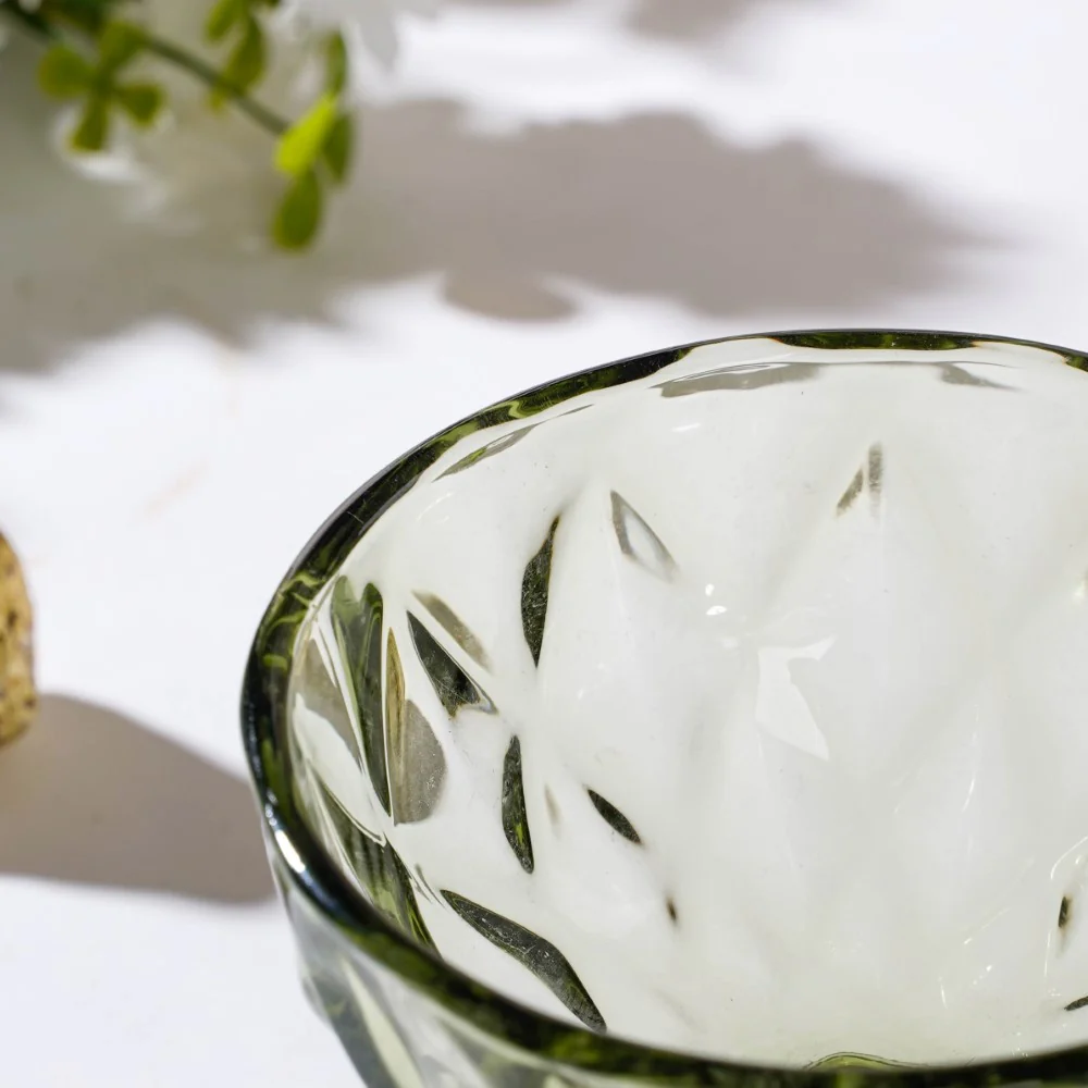 Luxe Glass Dessert Bowl Green Set Of 6 300 ml - Image 7