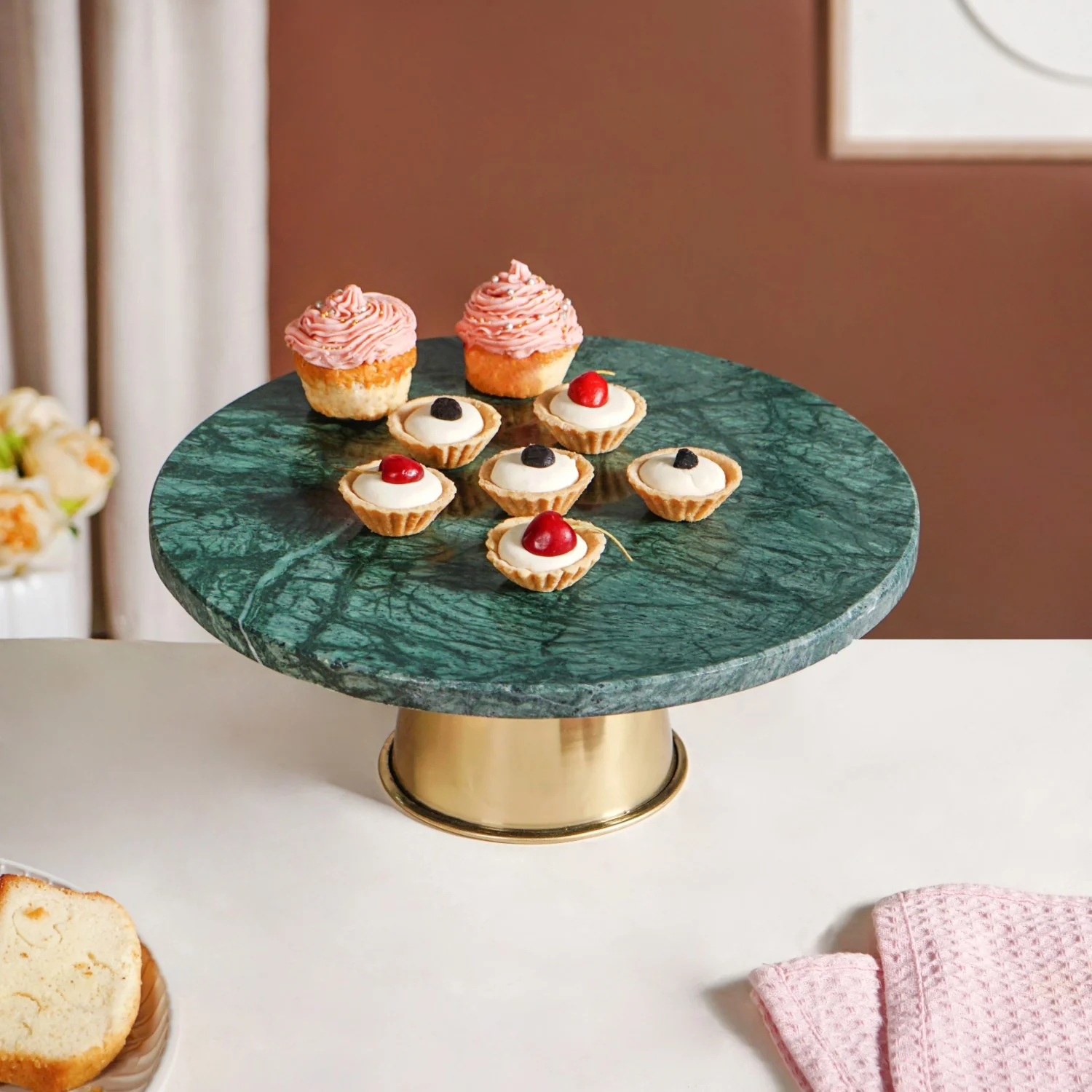 Luxe Green Marble Round Cake Stand - Image 8