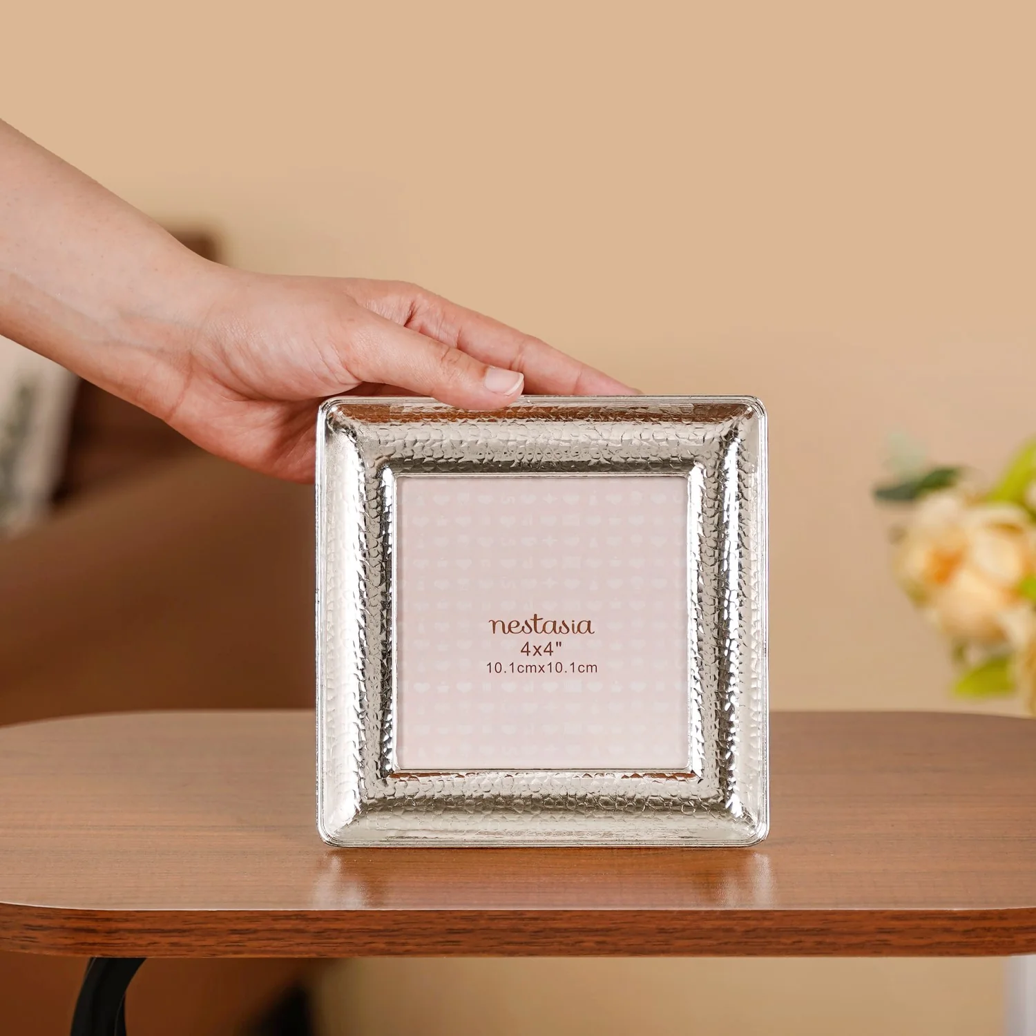 Luxe Silver Bevelled Photo Frame Small 10x10cm - Image 3