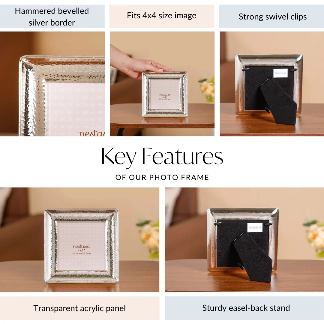 Luxe Silver Bevelled Photo Frame Small 10x10cm - Image 5
