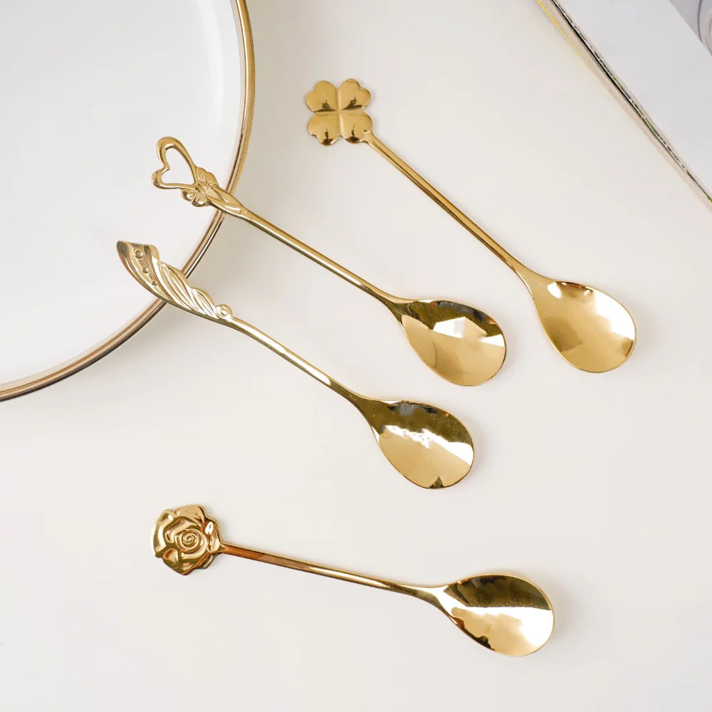 Luxe Stainless Steel Teaspoon Set Of 4 Golden