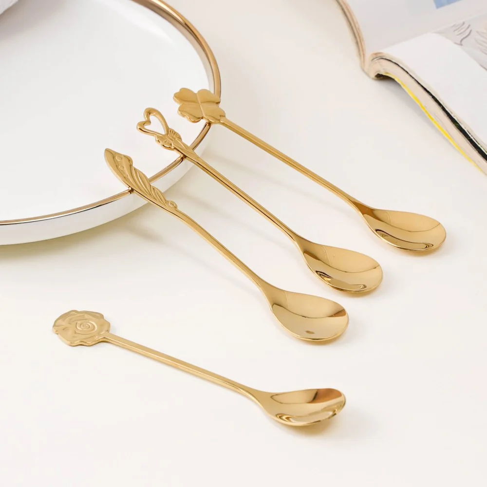 Luxe Stainless Steel Teaspoon Set Of 4 Golden - Image 3
