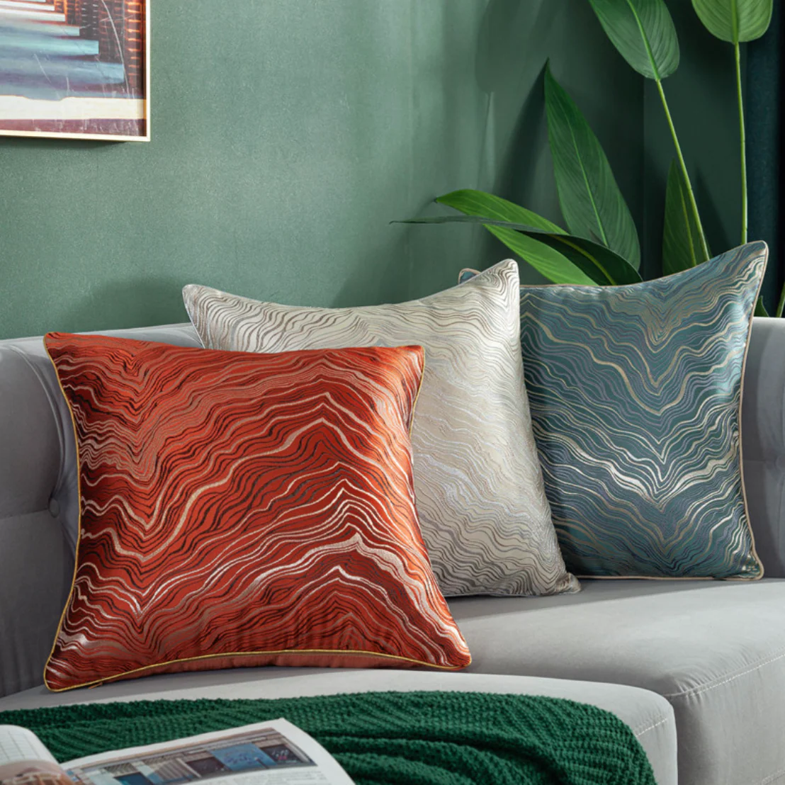 Luxury Embroidered Cushion Cover White Set of 2 17x17 Inch - Image 8