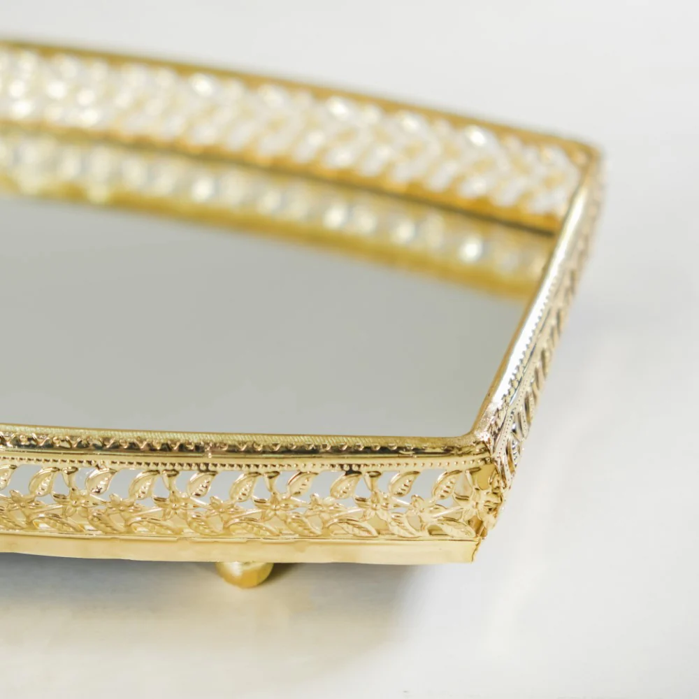 Luxury Mirror Tray Gold Set Of 3 - Image 4