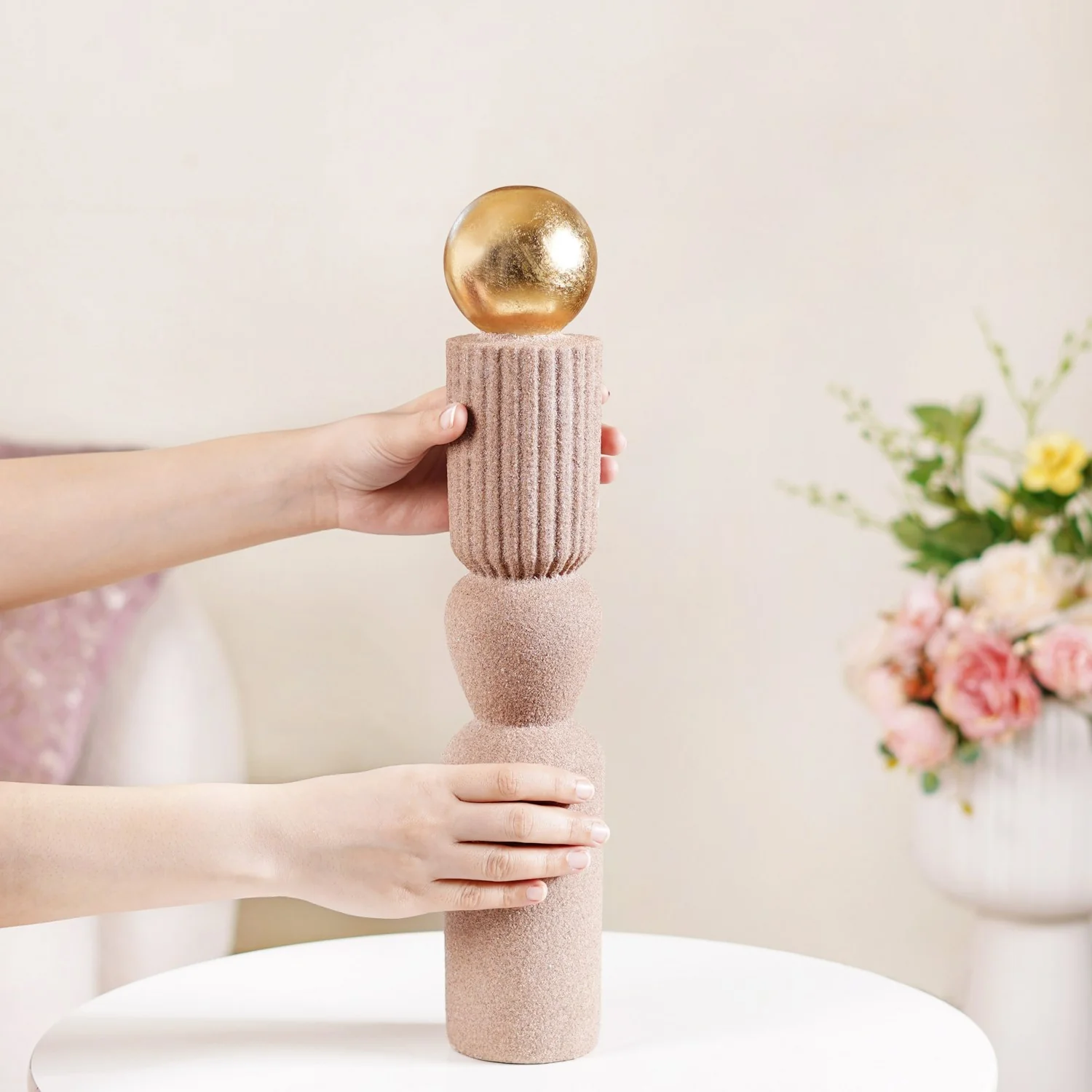 Luxury Textured Tall Decor Showpiece - Image 2